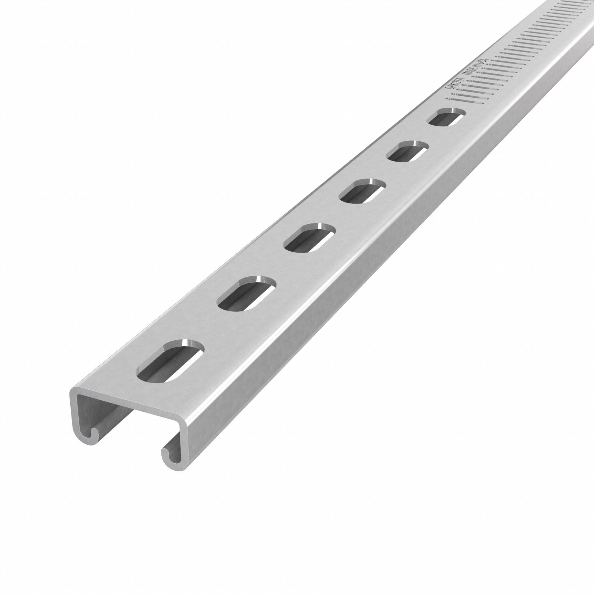 Strut Channel: Steel, Pre-Galvanized Zinc, 12 ga Gauge, Perforated Slot, 8 mm Slot Spacing