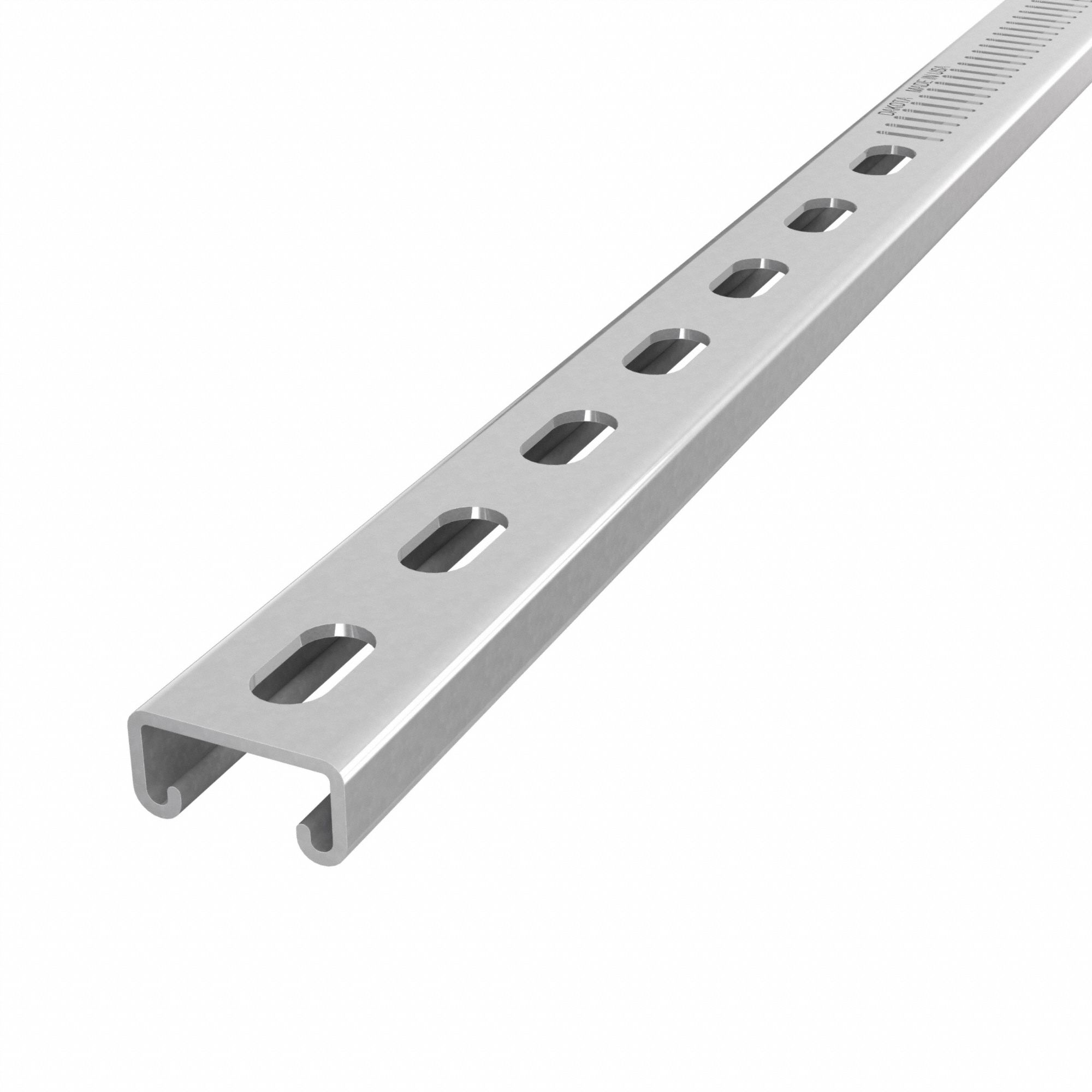 Strut Channel: Steel, Pre-Galvanized Zinc, 12 ga Gauge, Perforated Slot, 8 mm Slot Spacing