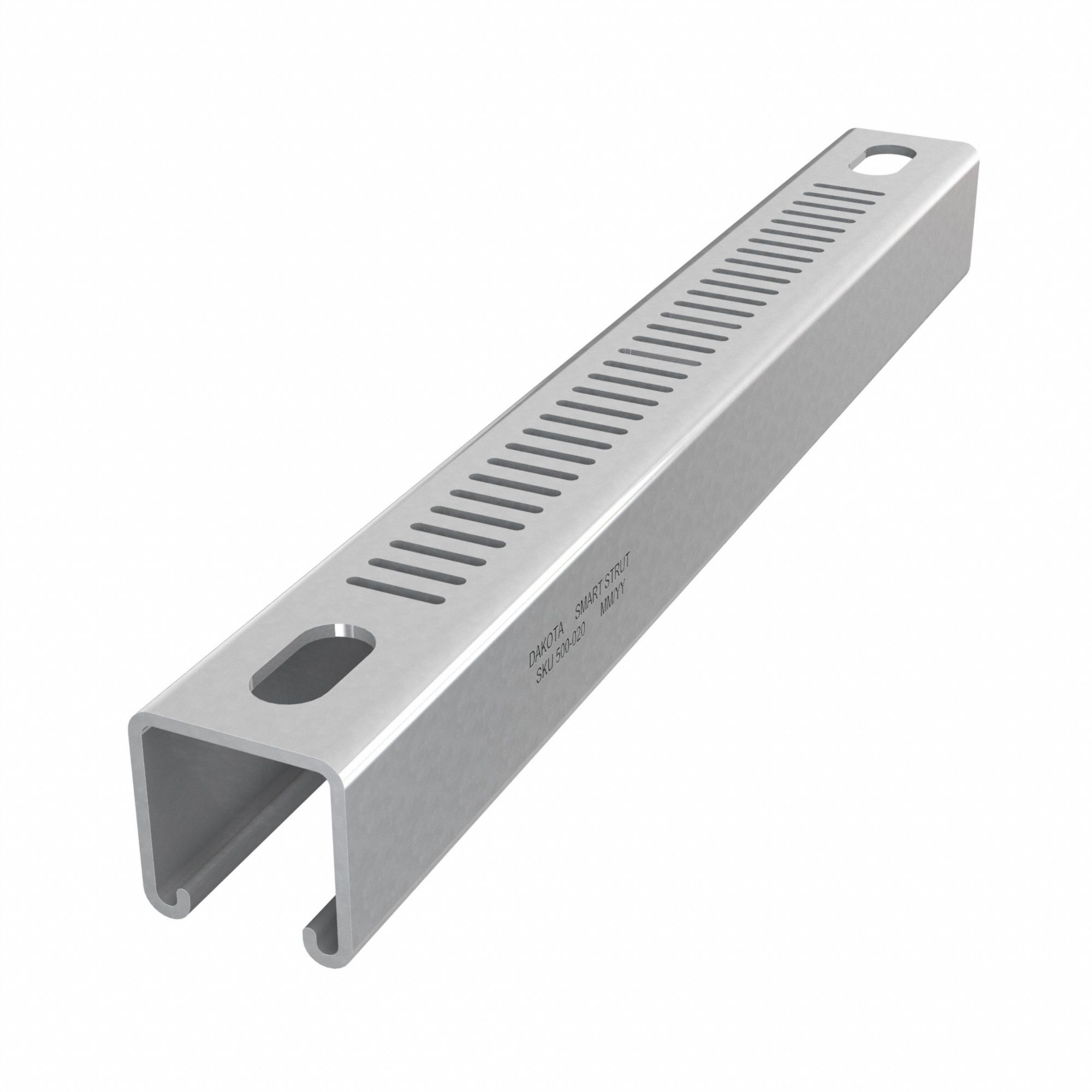 Strut Channel: Steel, Pre-Galvanized Zinc, 12 ga Gauge, Perforated Slot, 8 mm Slot Spacing