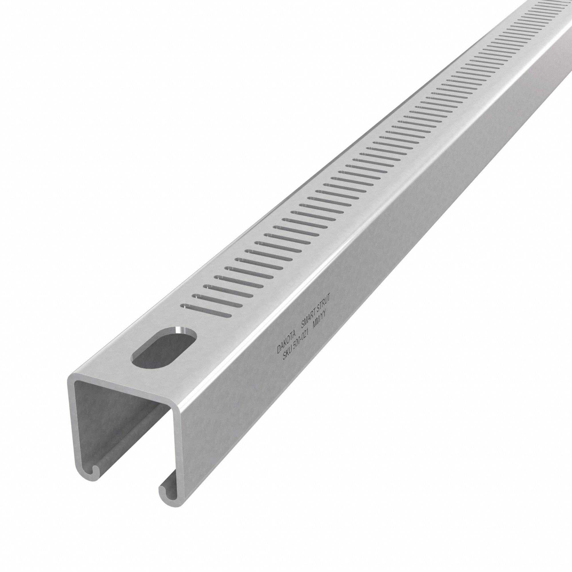 Strut Channel: Steel, Pre-Galvanized Zinc, 12 ga Gauge, Perforated Slot, 8 mm Slot Spacing