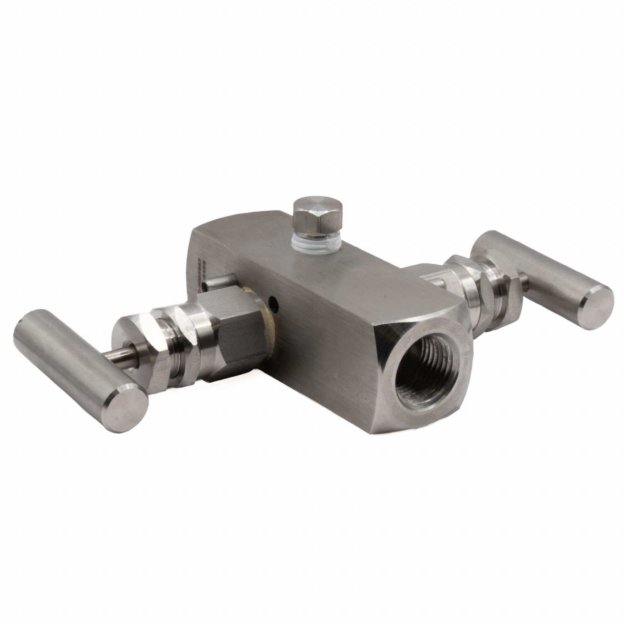 Two-Way Valve: Stainless Steel, 1/2" FNPT, 1/2" FNPT, 6, 000 psi Pressure, PTFE, 1/4" FNPT