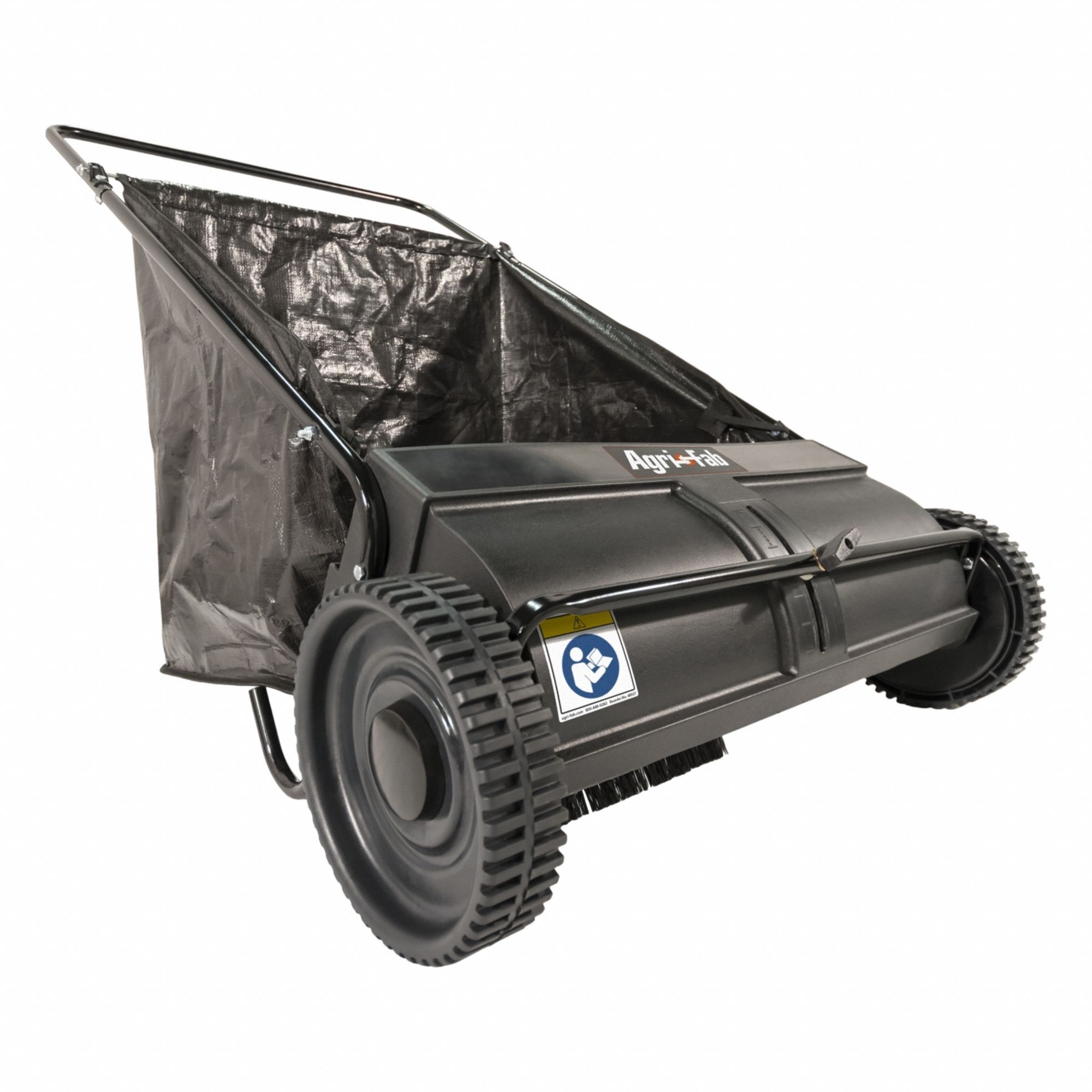 Push Lawn Sweeper: 26 in Working Wd, 0 to 2 1/4 in, Plastic, 6.2 cu ft Hopper Capacity