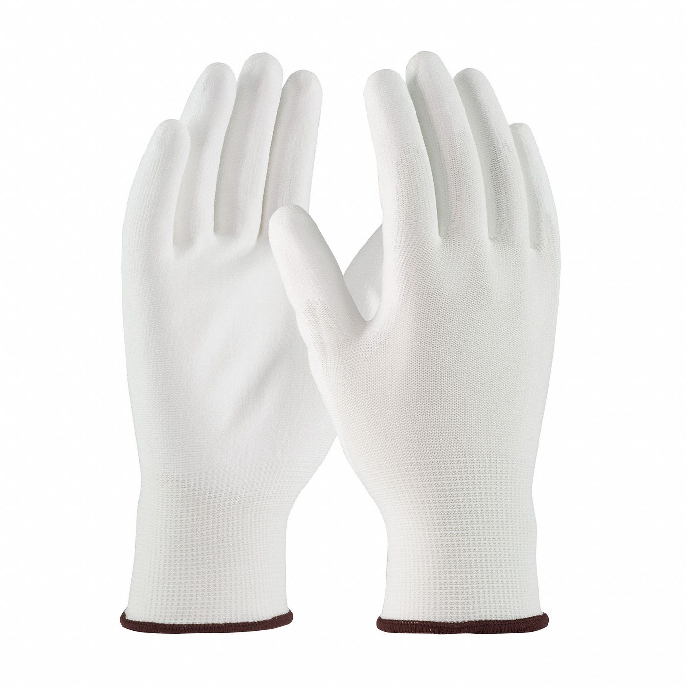 KNIT GLOVES, SEAMLESS, FULL FINGER, 13-GAUGE, SZ S/7, WHITE, POLYESTER, PR