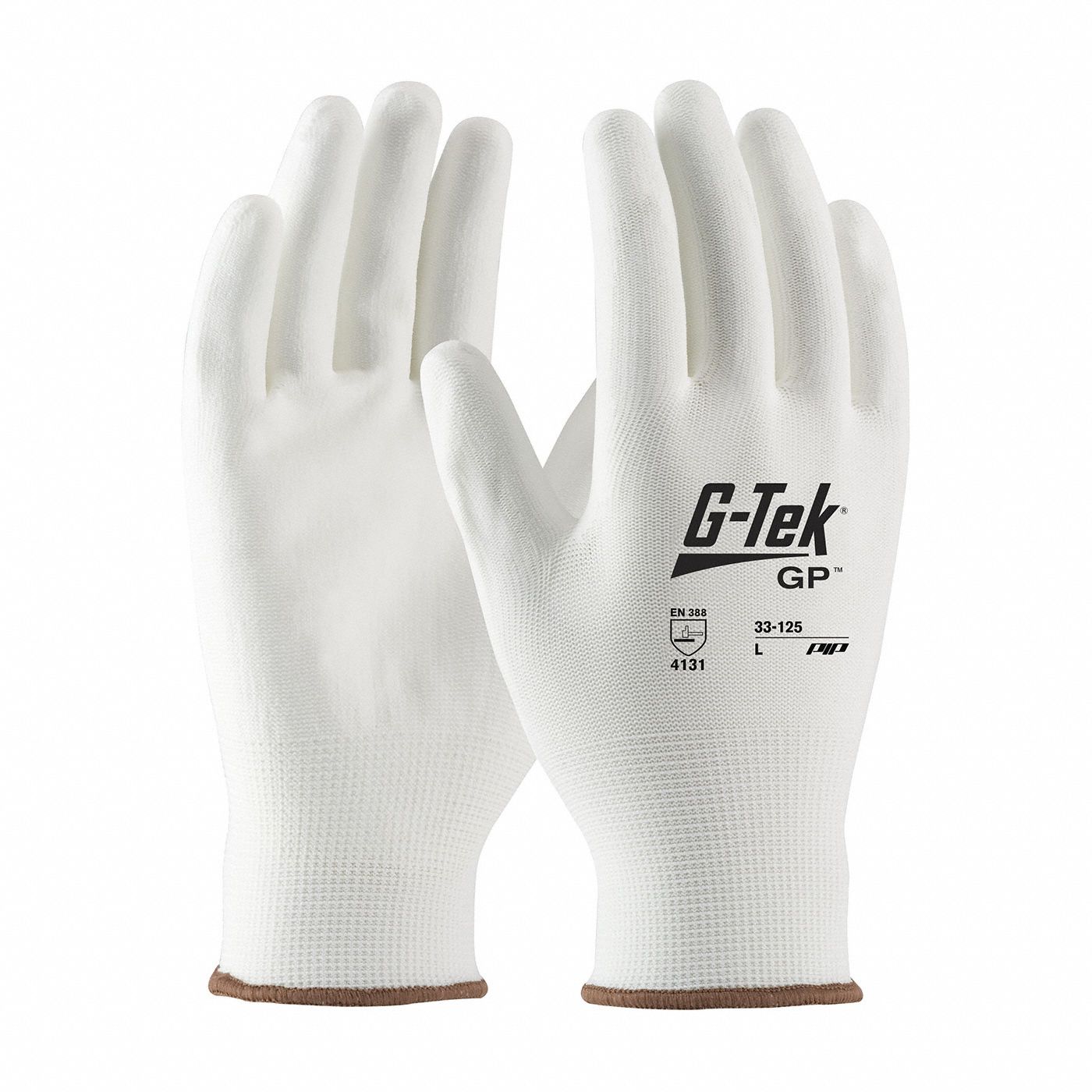 GANTS EN TRICOT, S/ COUTURE, DOIGT COMPLET, CALIBRE 13, TAILLE TP/6, BLANC, NYLON, PR