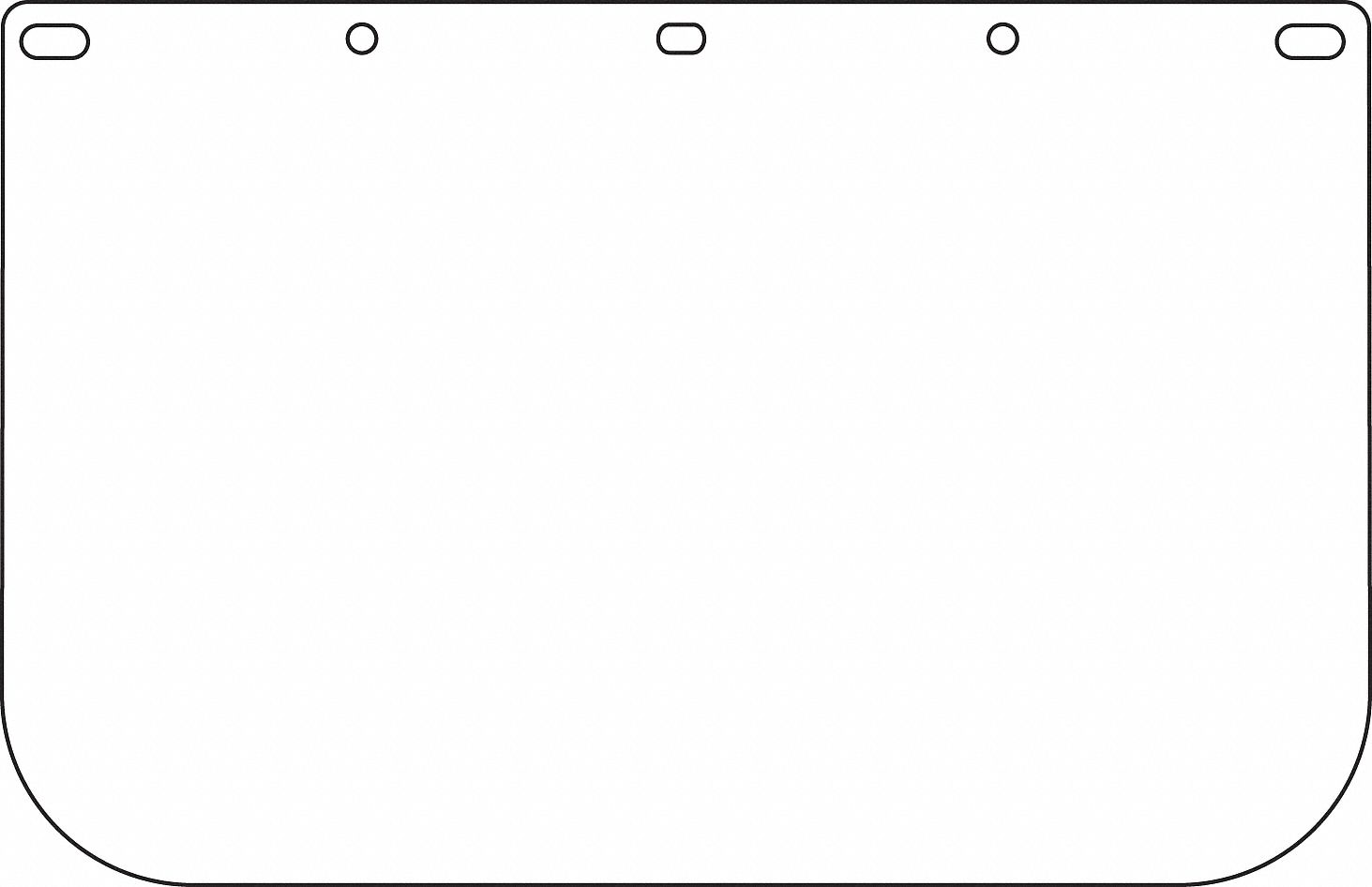 VISIÈRE DE PROTECTION, PLATE, TRNSP, PC, 15½X10 X0,04 PO, À UTILISER AVEC UN HARNAIS DE TÊTE