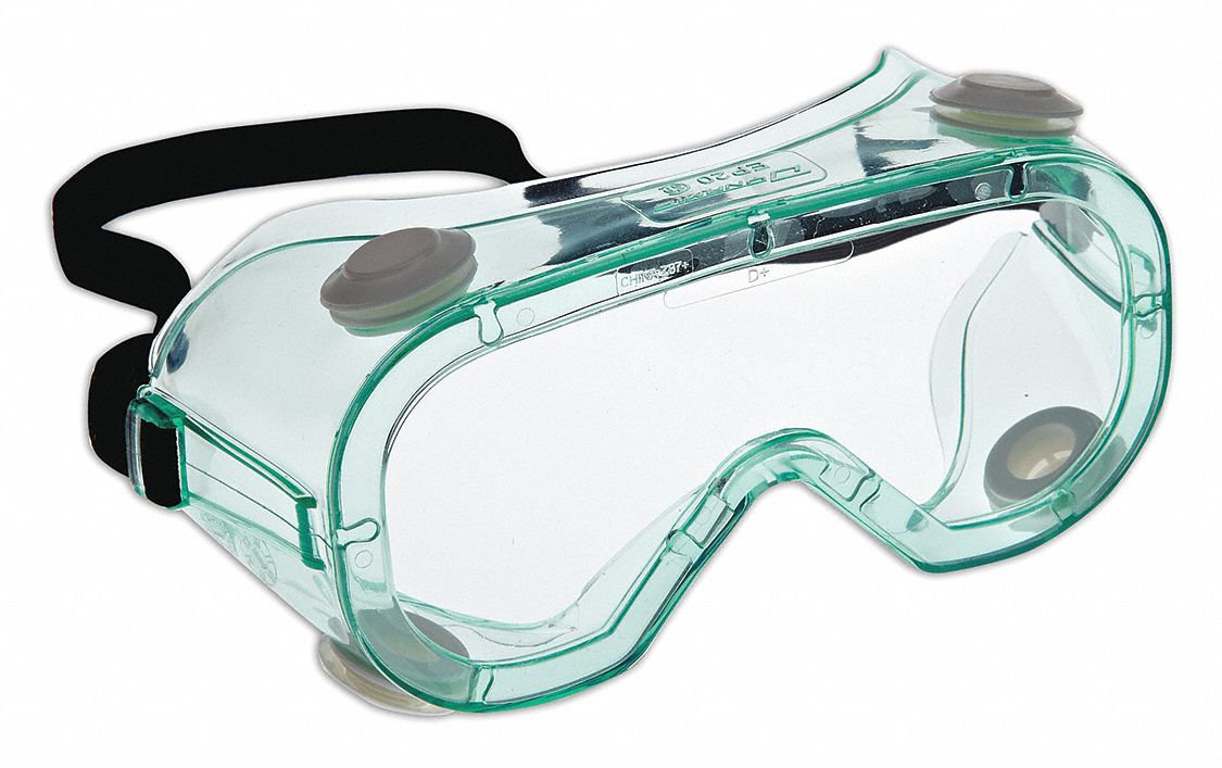 INDIRECT VENT GOGGLES, ANTI-SCRATCH, ANTI-STATIC, GREEN/CLEAR, CSA Z94.3-2015