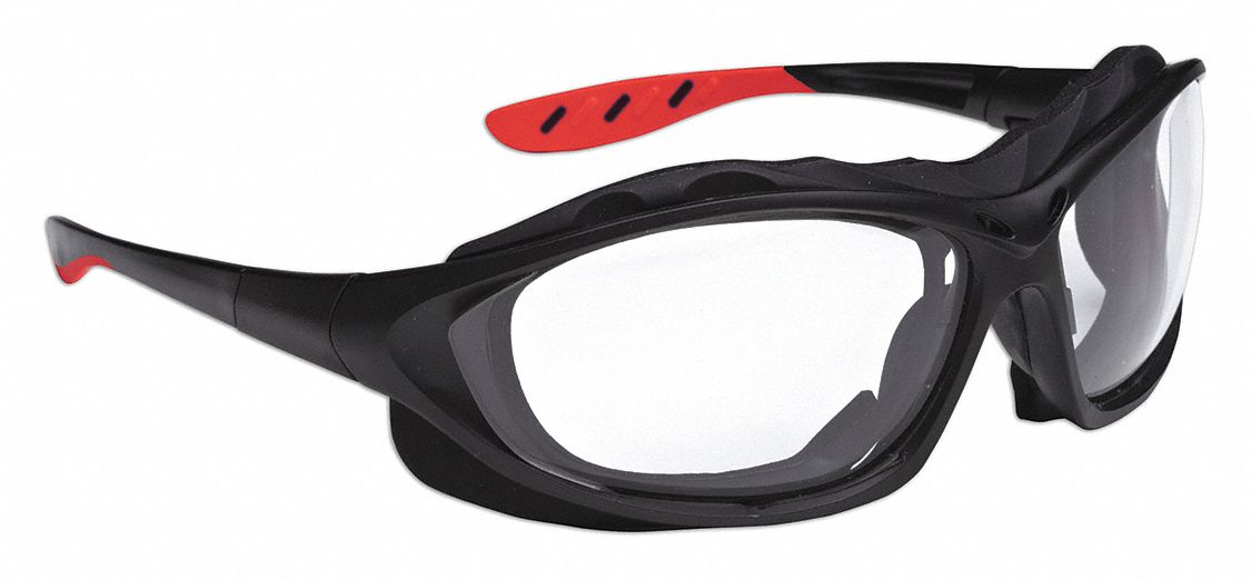 LUNETTES DE PROTECTION, MONTURE COMPLÈTE, DOUBLÉES DE MOUSSE, PC/TPR, ANTIBUÉE, NR/TRSP, CSA UV, M