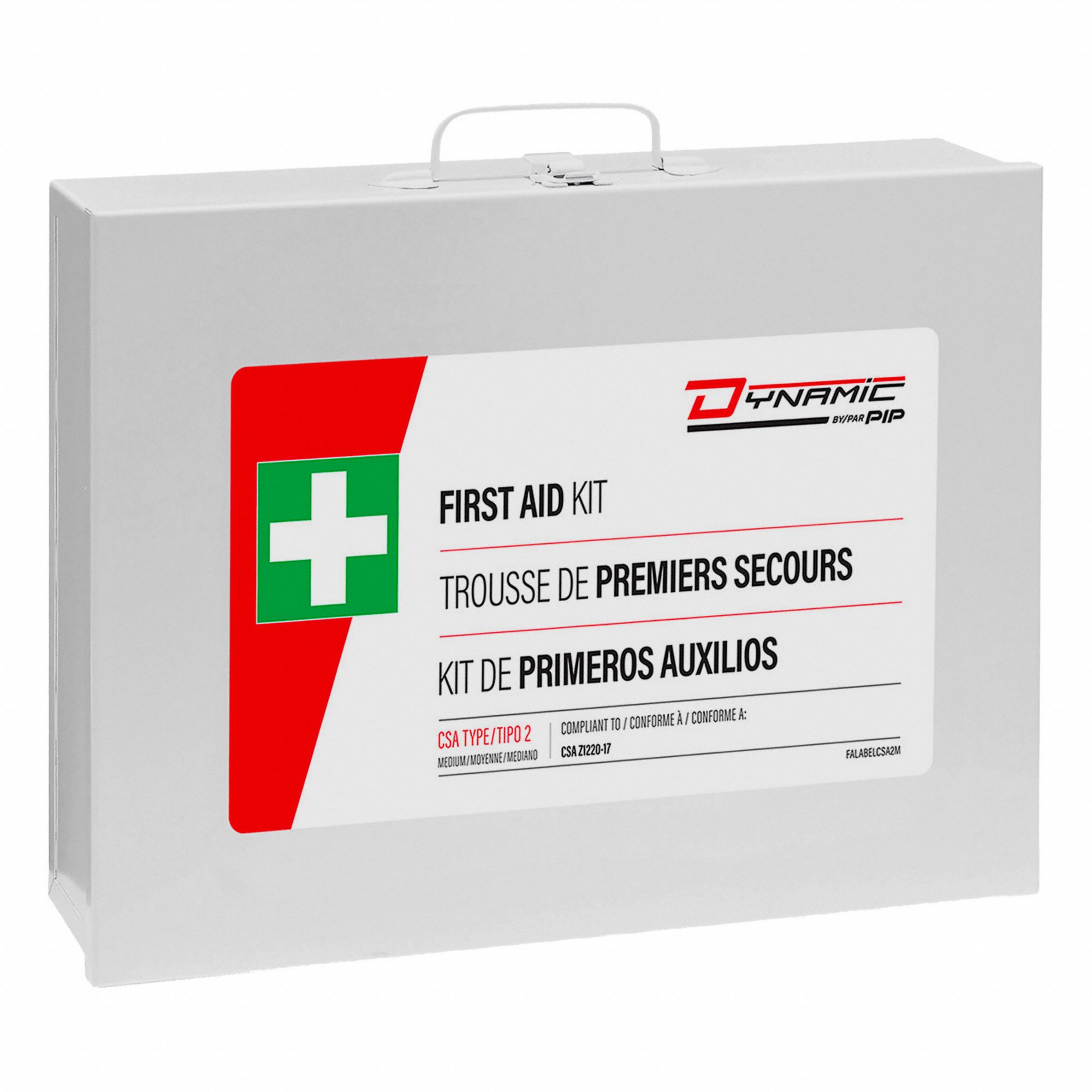 FIRST AID KIT,METAL,WHITE,CSA Z1220-17