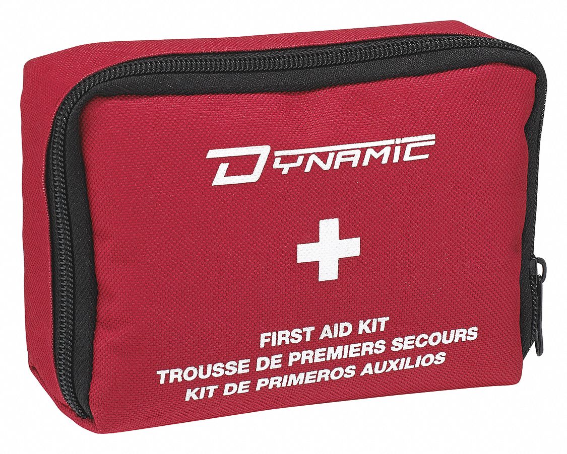 CSA #1 FIRST AID KIT, GENERAL PURPOSE, 16-PIECE, RED, 8 X 3 X 5 IN, NYLON