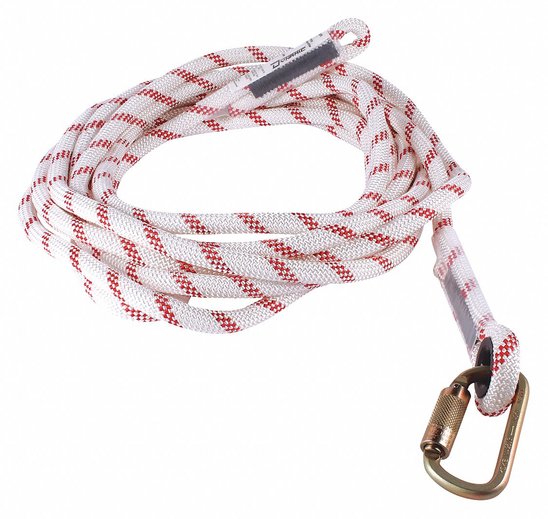 KERNMANTLE ROPE, FOR USE WITH FP151 OR FP131 ROPE GRAB, CARABINER, 1  WORKER, 100 FT, STEEL
