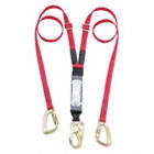 ADJUSTABLE WEB LANYARD, WEIGHT CAP 132 TO 352 LBS, RED, 1 IN, STEEL HARDWARE