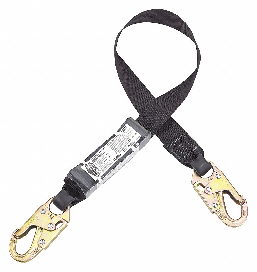 LANYARD, WEIGHT CAP 132 TO 352 LBS, RED, 1 3/4 IN, STEEL HARDWARE