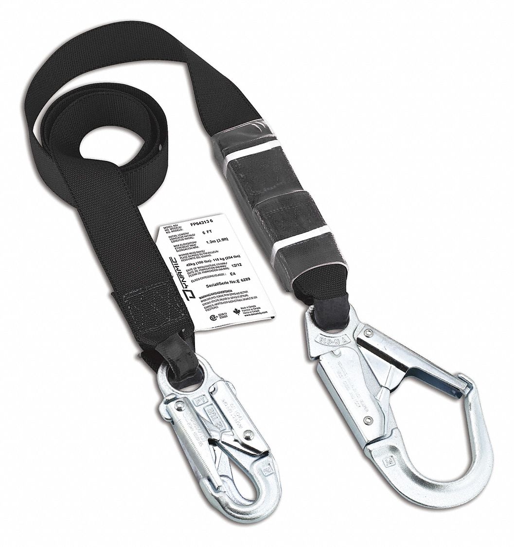 LANYARD, WEIGHT CAP 121 TO 310 LBS, RED, 1 3/4 IN, STEEL HARDWARE