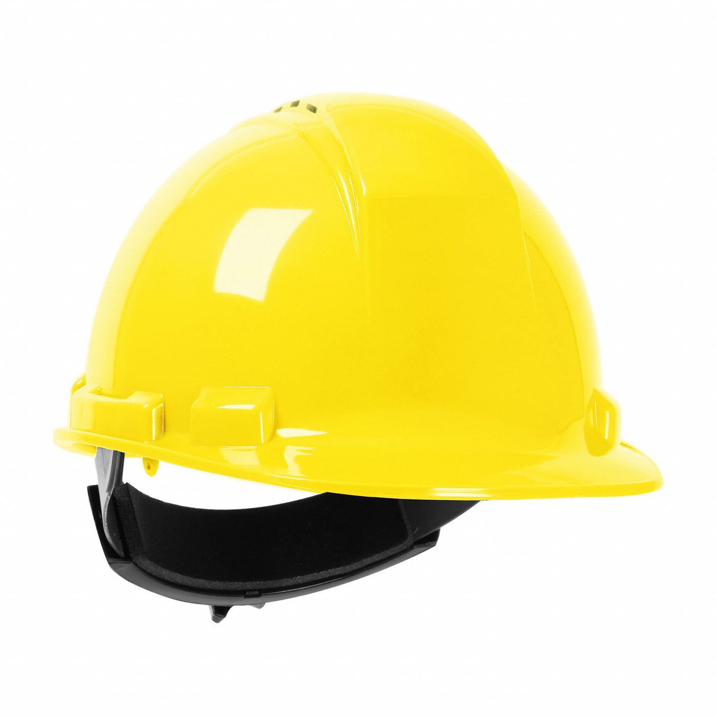 CASQUE DE SÉCURITÉ, CSA, TYPE 1, CLASSE C, PEHD, CLIQUET SURE-LOCK À 4 POINTS, REBORD, JAUNE