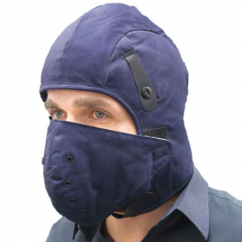 DOUBLURE D'HIVER AVEC CAGOULE POUR CASQUE DE SÉCURITÉ, COTON, BLEU ROI