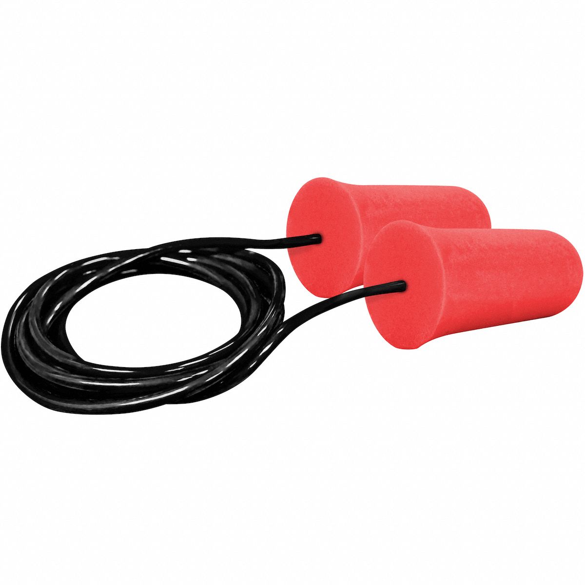 BOUCHONS D'OREILLE, JETABLES, ROUGE, MOUSSE PU/PVC, GRAND, CLOCHE, 32 DB, FILAIRES, ENROULABLES, 50 PR