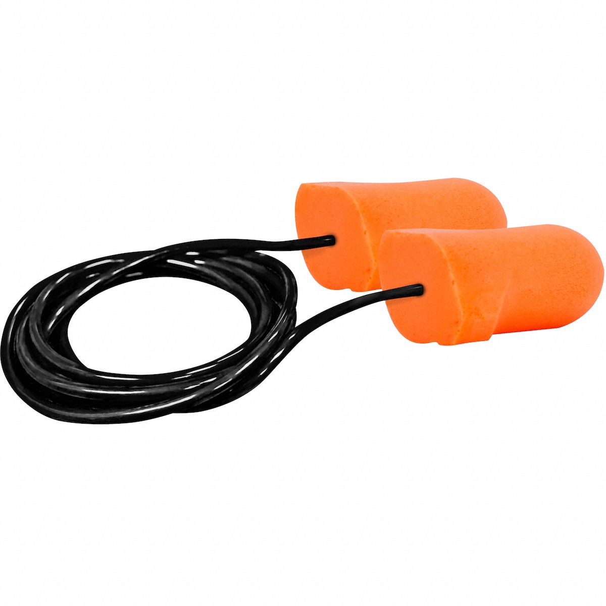 BOUCHONS D'OREILLES JETABLES, MOUSSE DE PU / PVC, GRAND, PROFILÉ-T, FILAIRES, ENROULABLES, 50 PR