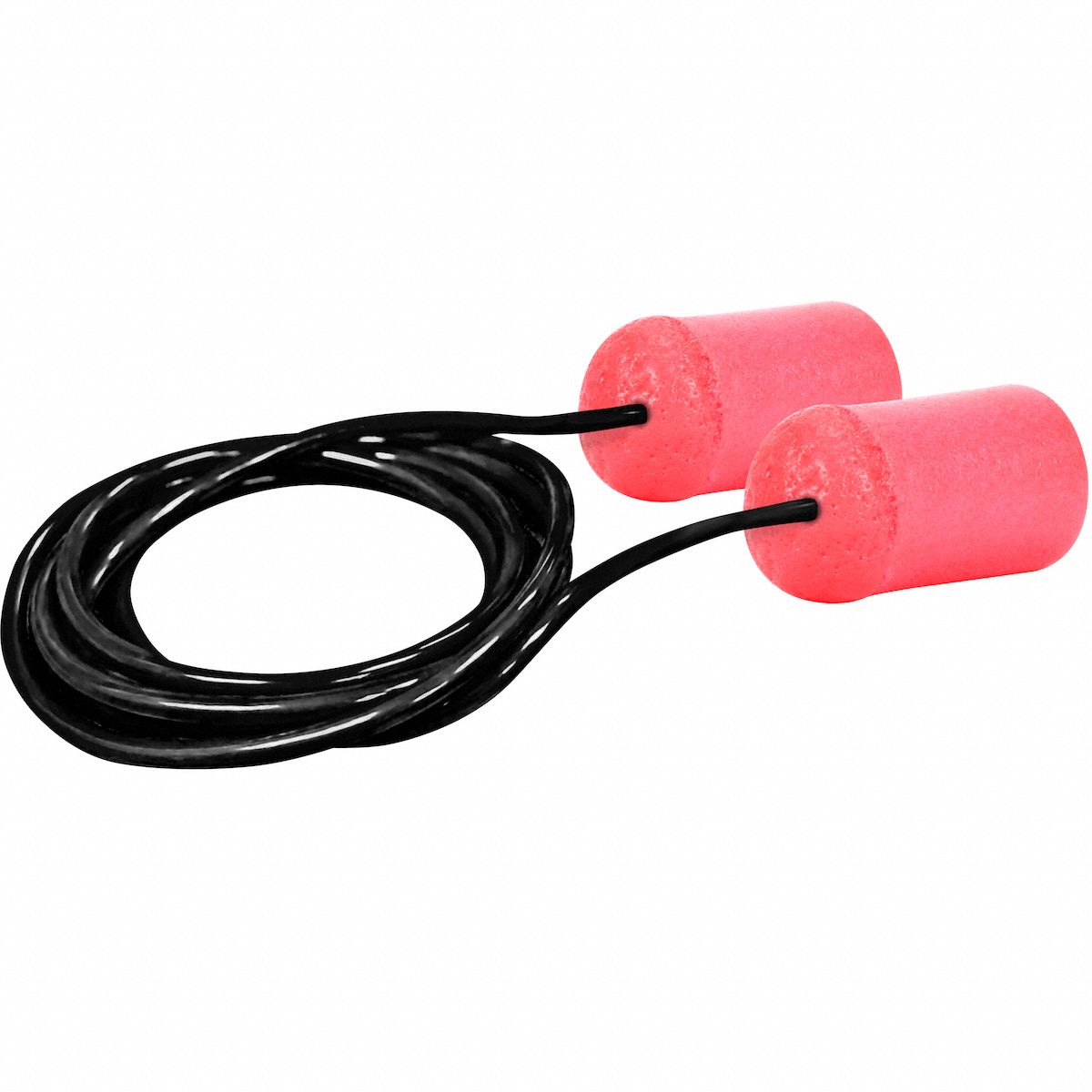 BOUCHONS D'OREILLE, JETABLES, ROUGES, PU/PVC, UNIVERSELS, CYLINDRE, FILAIRES, ENROULABLES, 50 PR