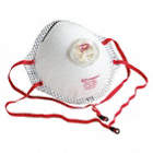 DISPOSABLE RESPIRATOR, UNIVERSAL, ALUMINUM/LATEX-FREE WOVEN,NIOSH,MOULDED,CURVED,10-PK