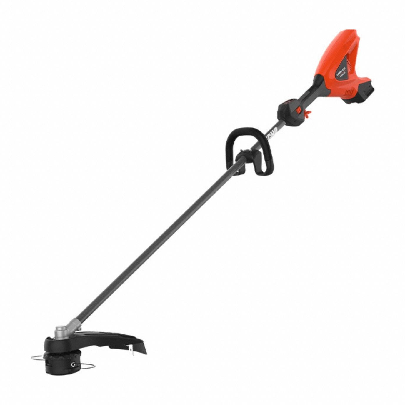 Battery-Powered String Trimmer: 14 to 16 in Cutting Wd, Straight Shaft, 59 in Shaft Lg, 21 cc