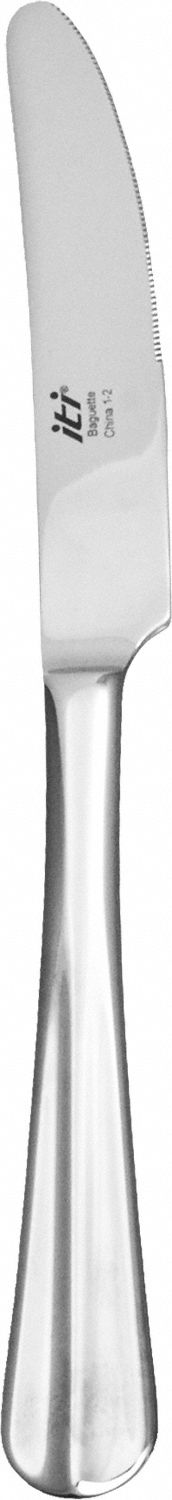 European Dinner Knife: Dunmore, 18/8, Stainless Steel, 9 1/8 in Overall Lg, Silver