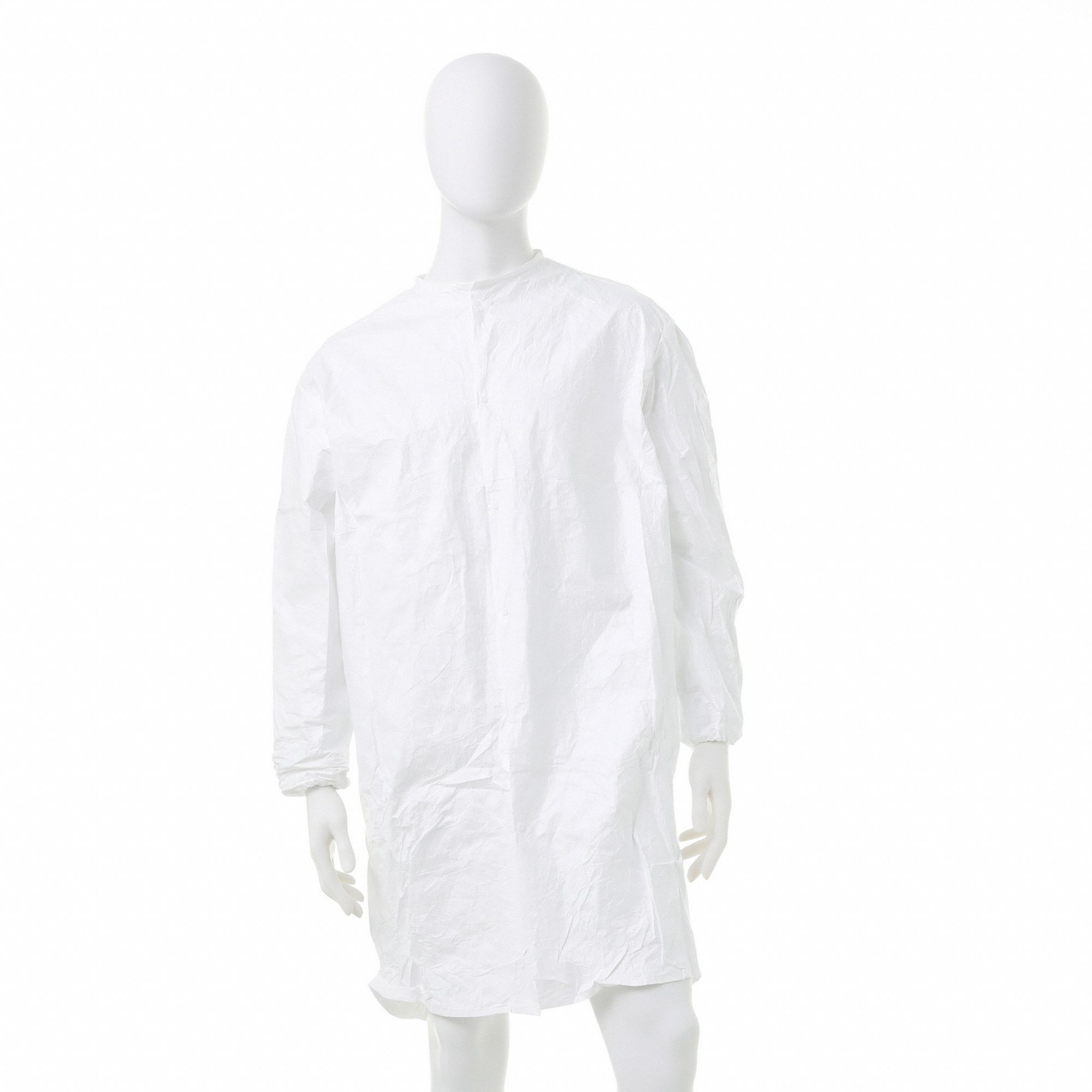 FROCK, WHITE, L, TYVEK ISOCLEAN CS, 1.22 OZ/SQ YD FABRIC, BOUND