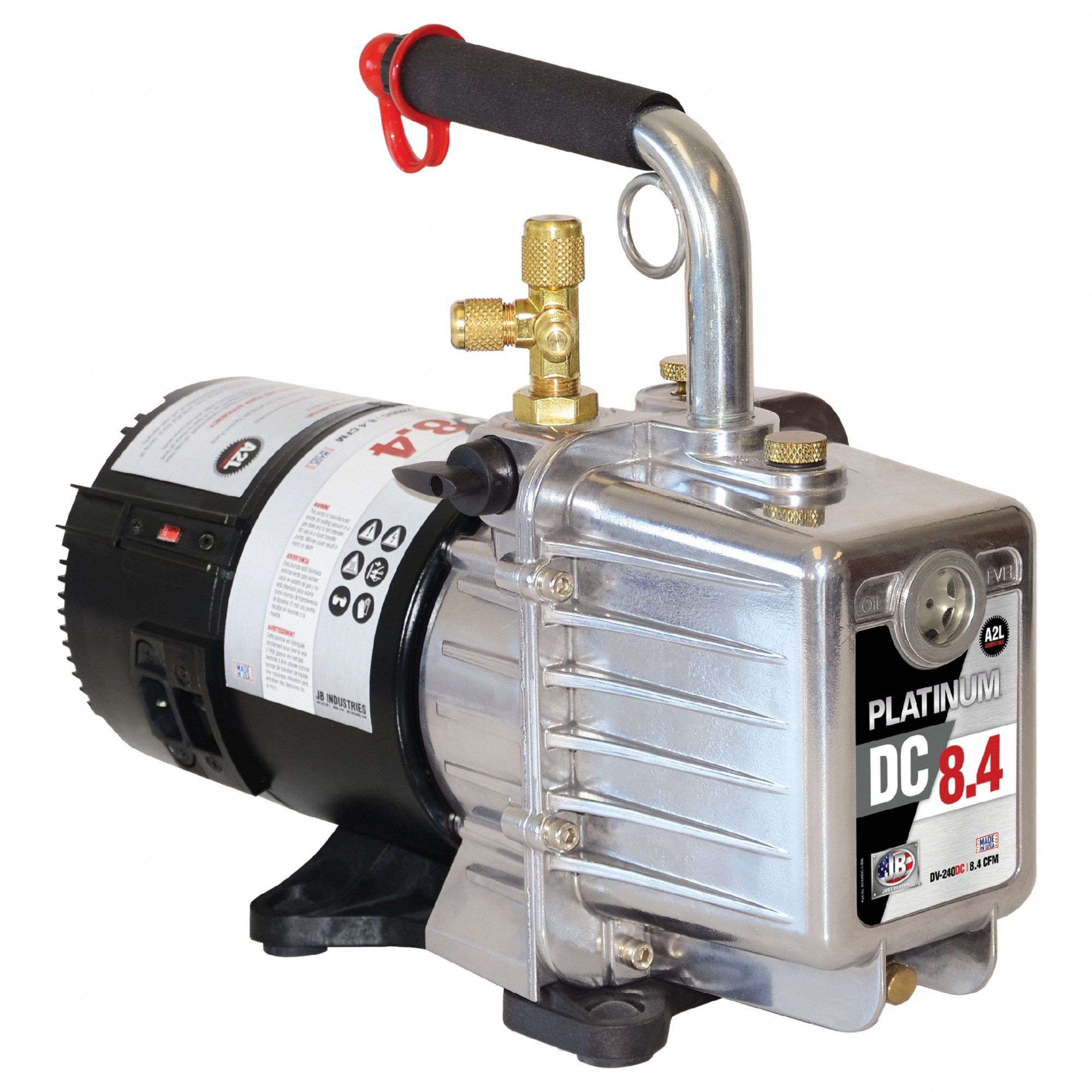 PLATINUM, 8.4 cfm Displacement, 1/2 hp HP, Refrigerant Evacuation Pump ...