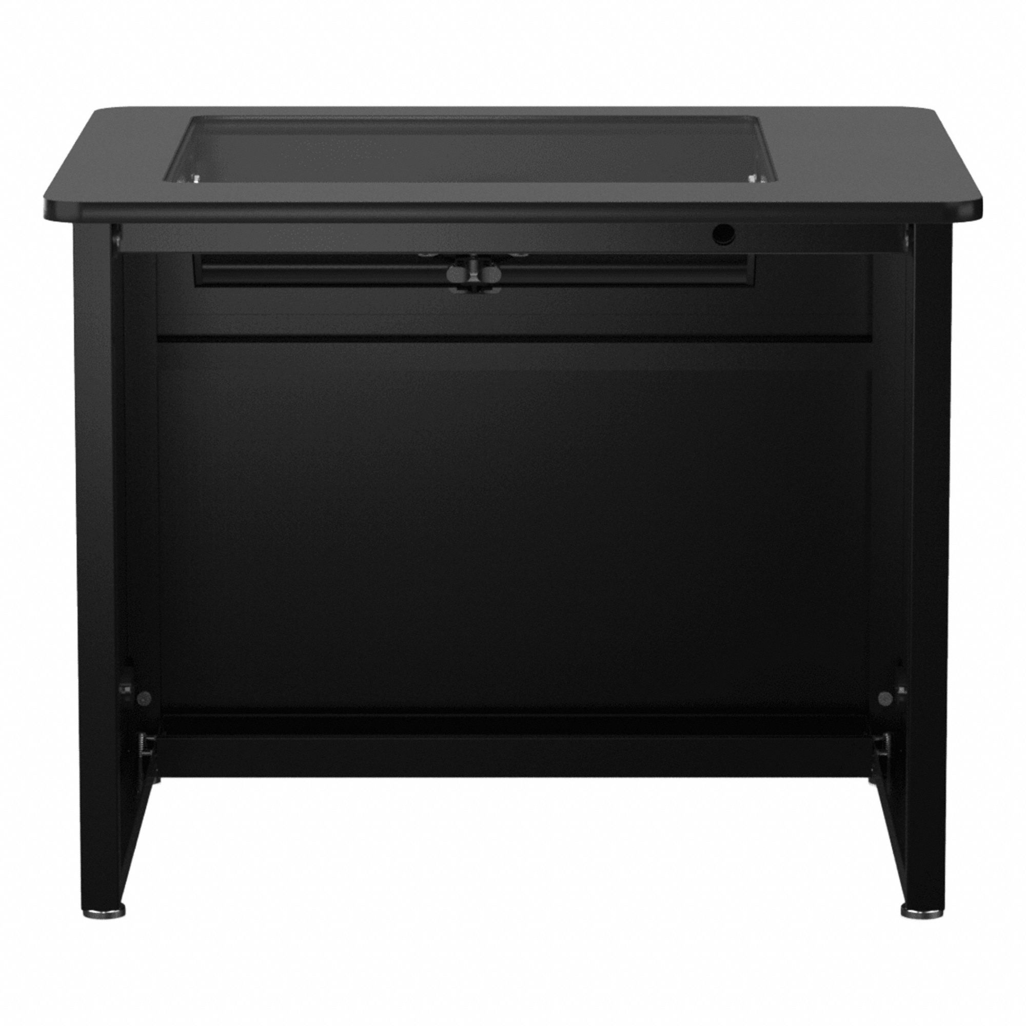 Computer Desk: Wood, Black Matrix, 0 Drawers, 36 in Overall Wd, 31 in Overall Ht