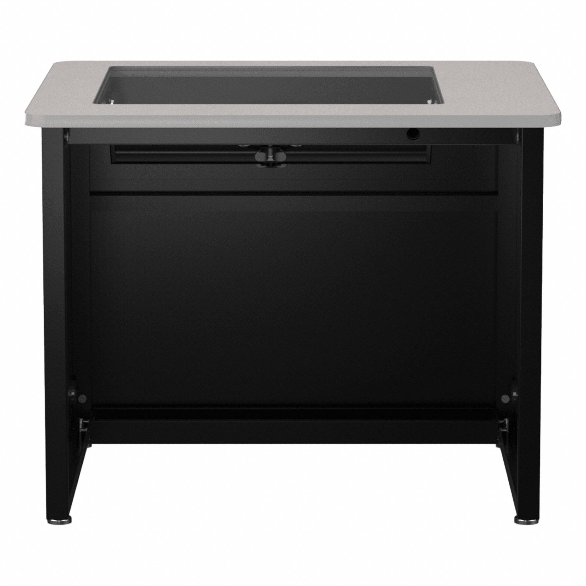 Computer Desk: Wood, Gray Matrix, 0 Drawers, 36 in Overall Wd, 31 in Overall Ht