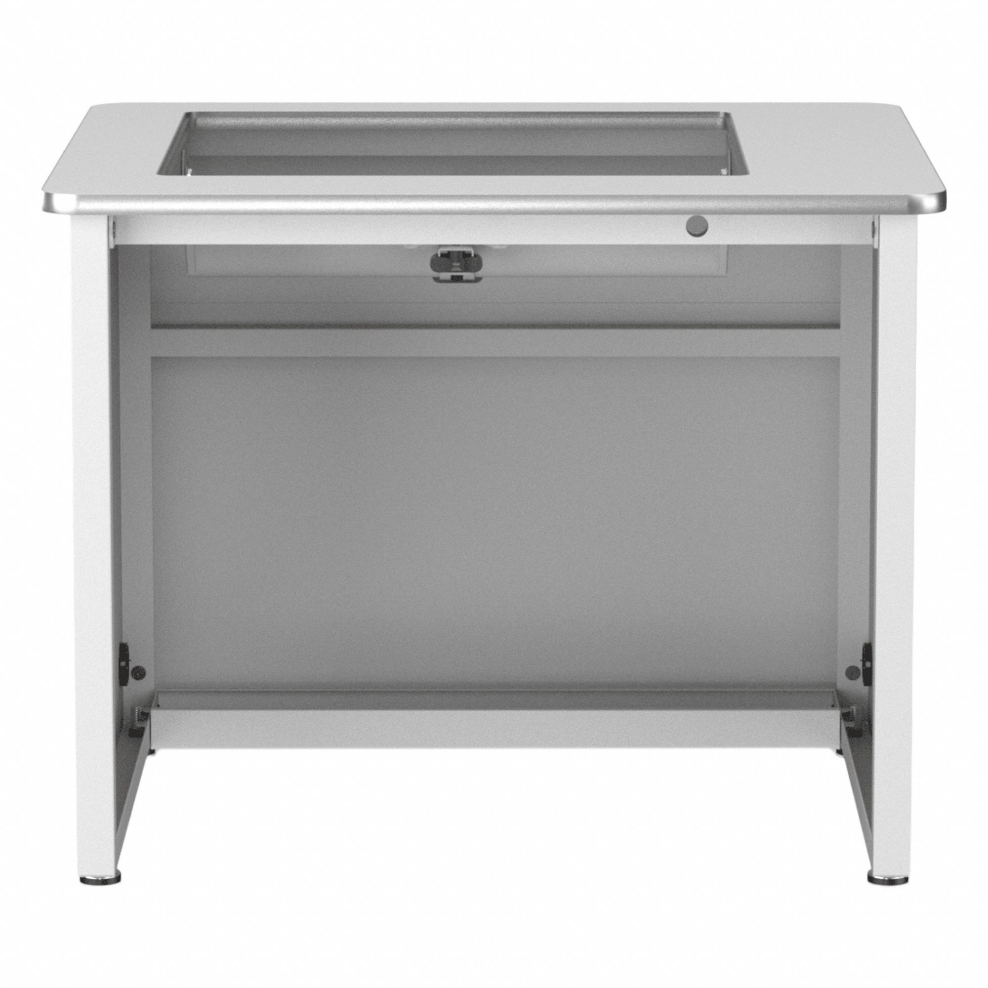 Computer Desk: Wood, White, 0 Drawers, 36 in Overall Wd, 31 in Overall Ht, White Frame