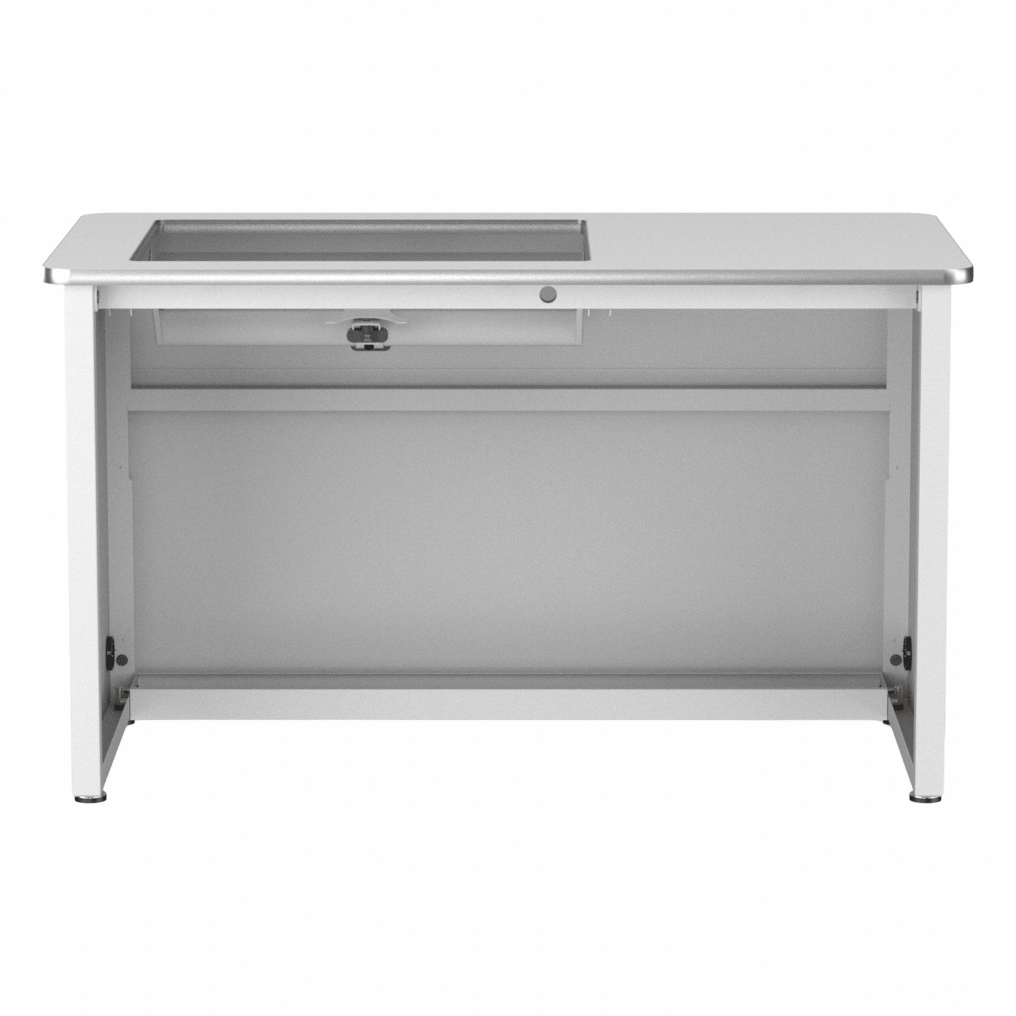 Computer Desk: Wood, White, 0 Drawers, 48 in Overall Wd, 31 in Overall Ht, White Frame