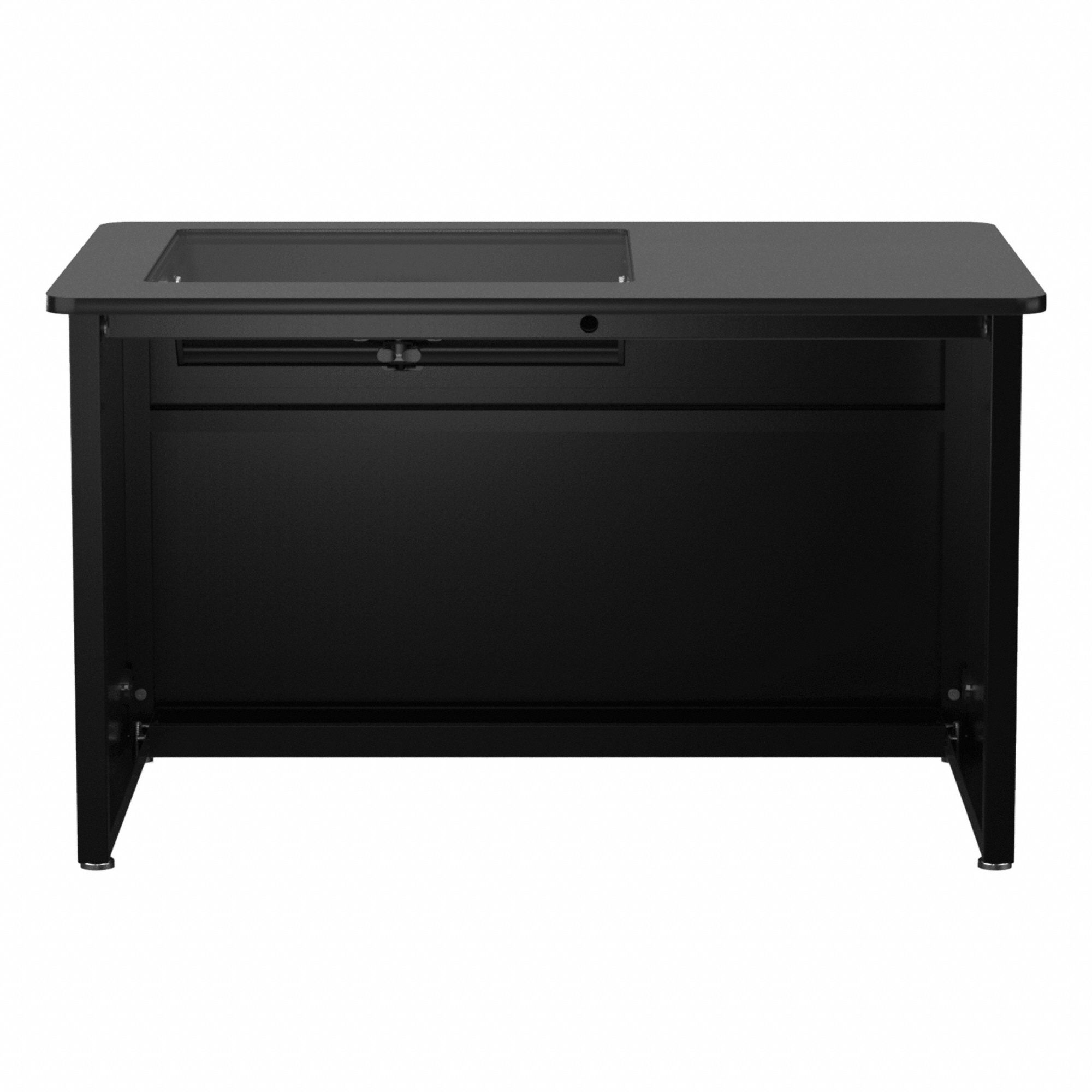 Computer Desk: Wood, Black Matrix, 0 Drawers, 48 in Overall Wd, 31 in Overall Ht