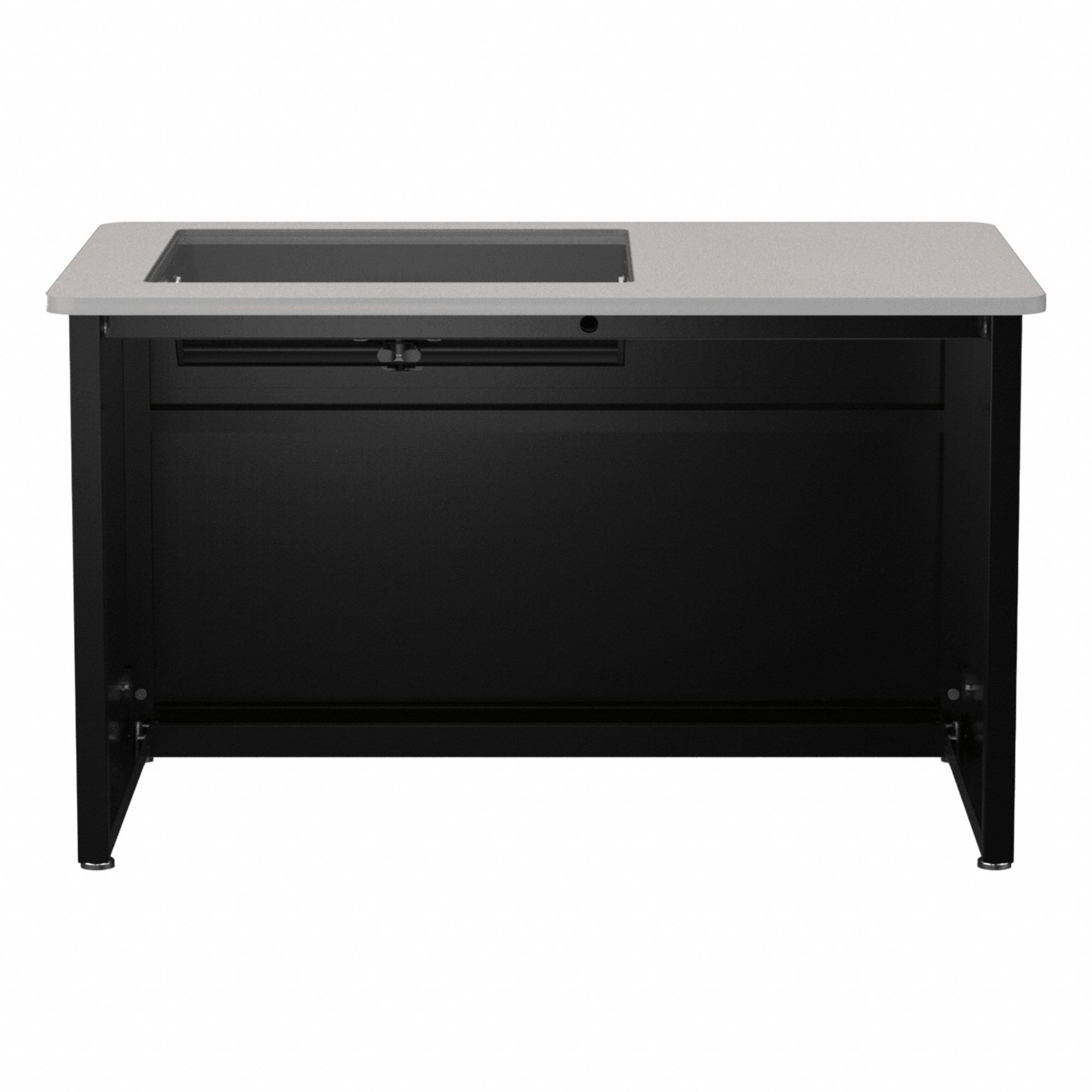 Computer Desk: Wood, Gray Matrix, 0 Drawers, 48 in Overall Wd, 31 in Overall Ht