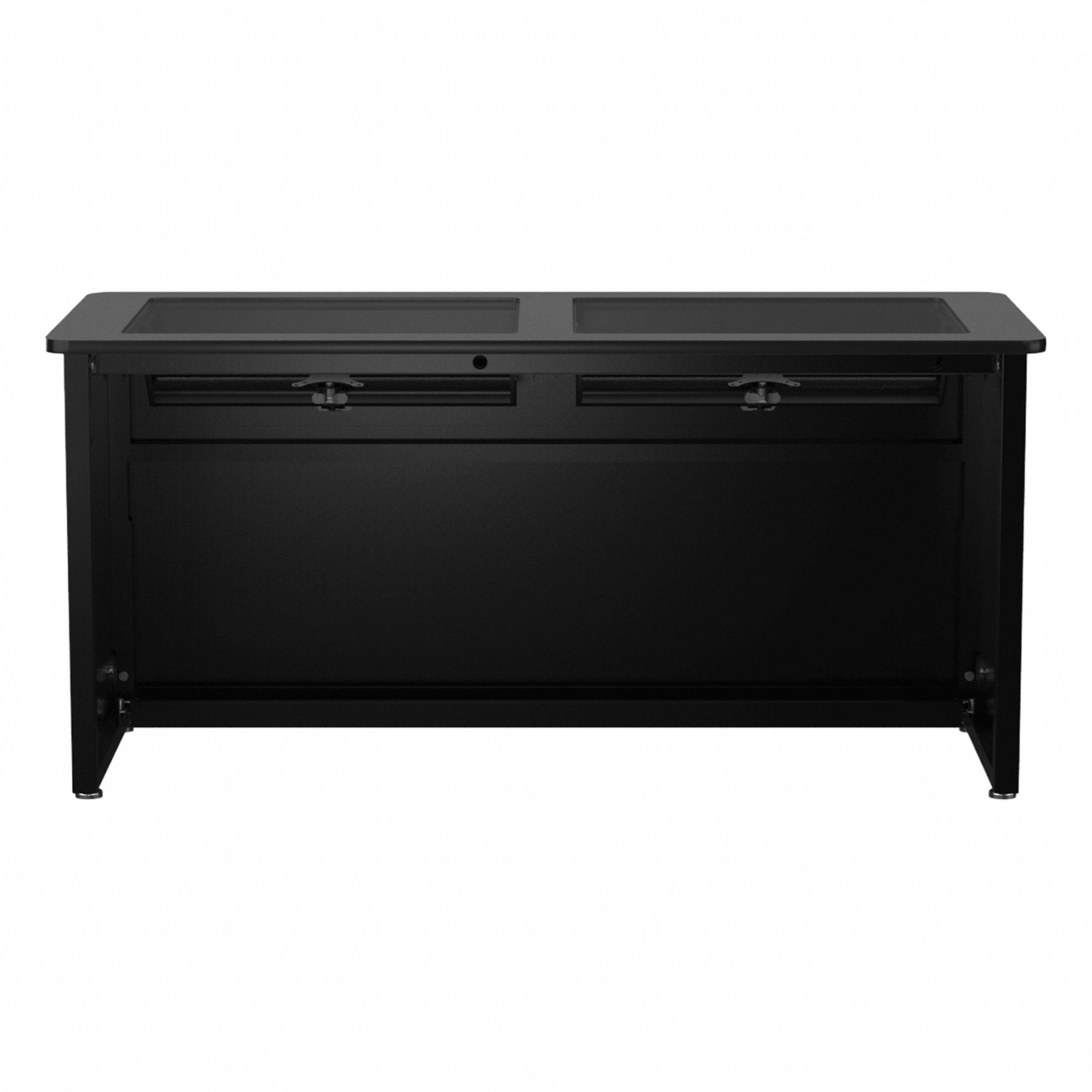 Computer Desk: Wood, Black Matrix, 0 Drawers, 60 in Overall Wd, 31 in Overall Ht