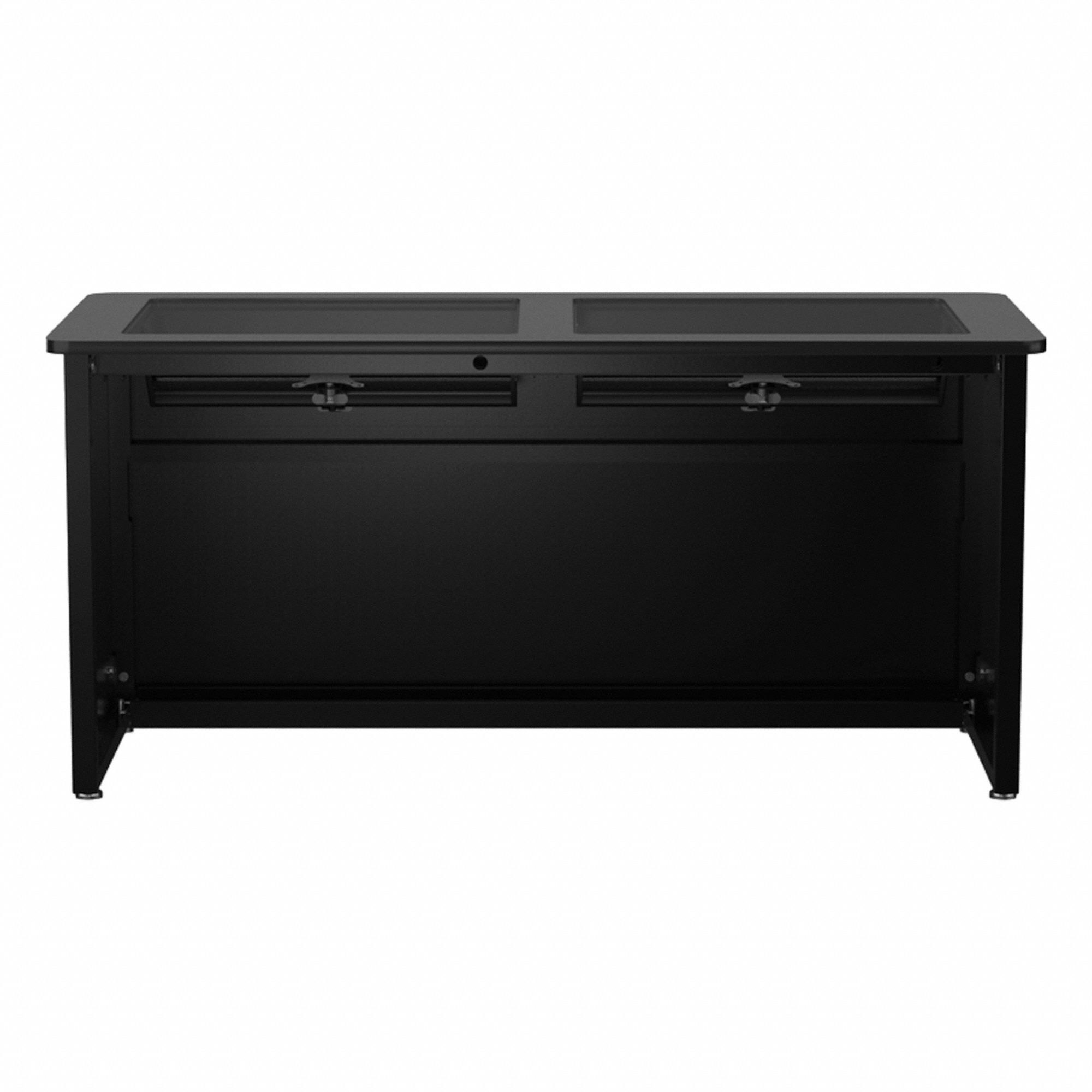 Computer Desk: Wood, Black Matrix, 0 Drawers, 60 in Overall Wd, 31 in Overall Ht