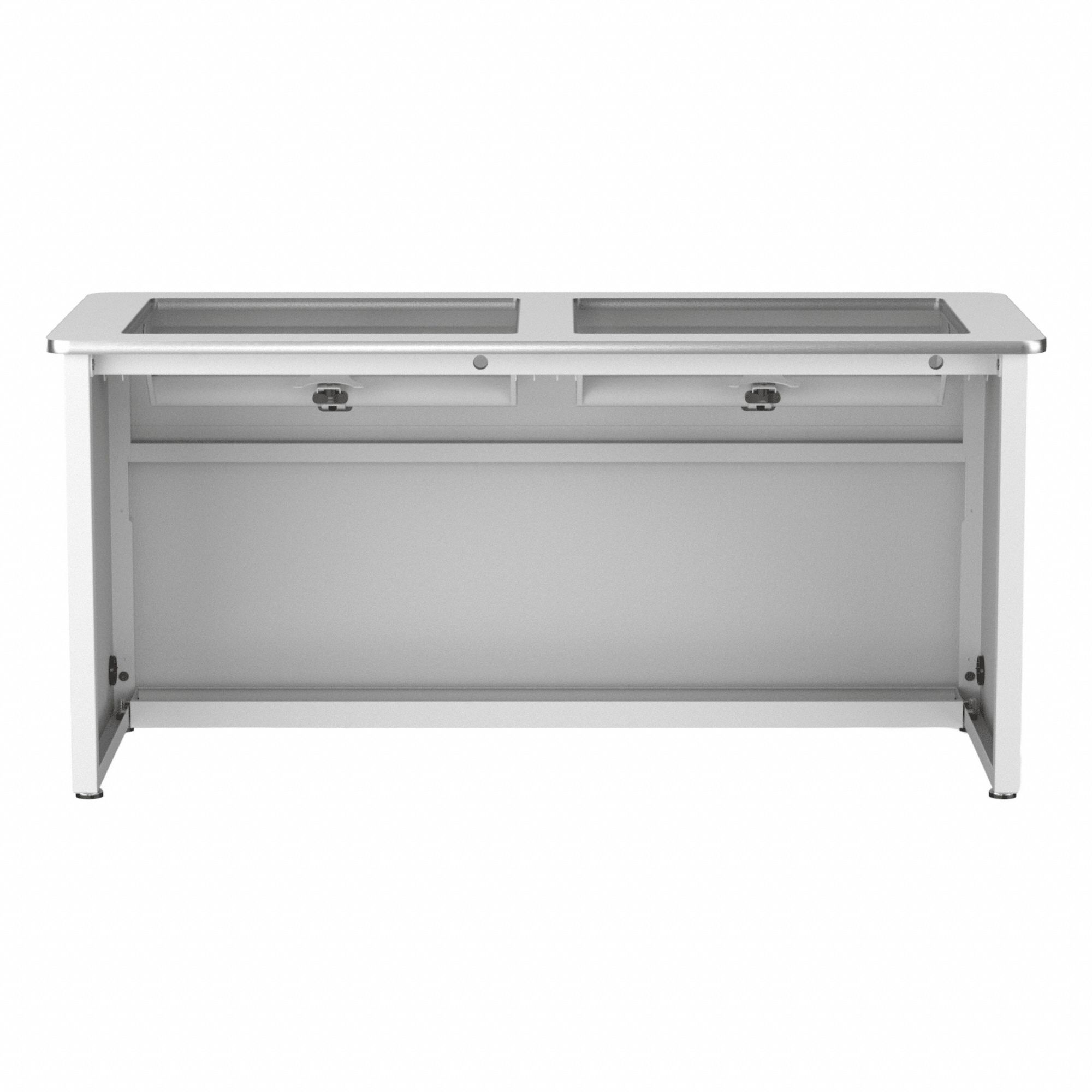 Computer Desk: Wood, White, 0 Drawers, 60 in Overall Wd, 31 in Overall Ht, White Frame