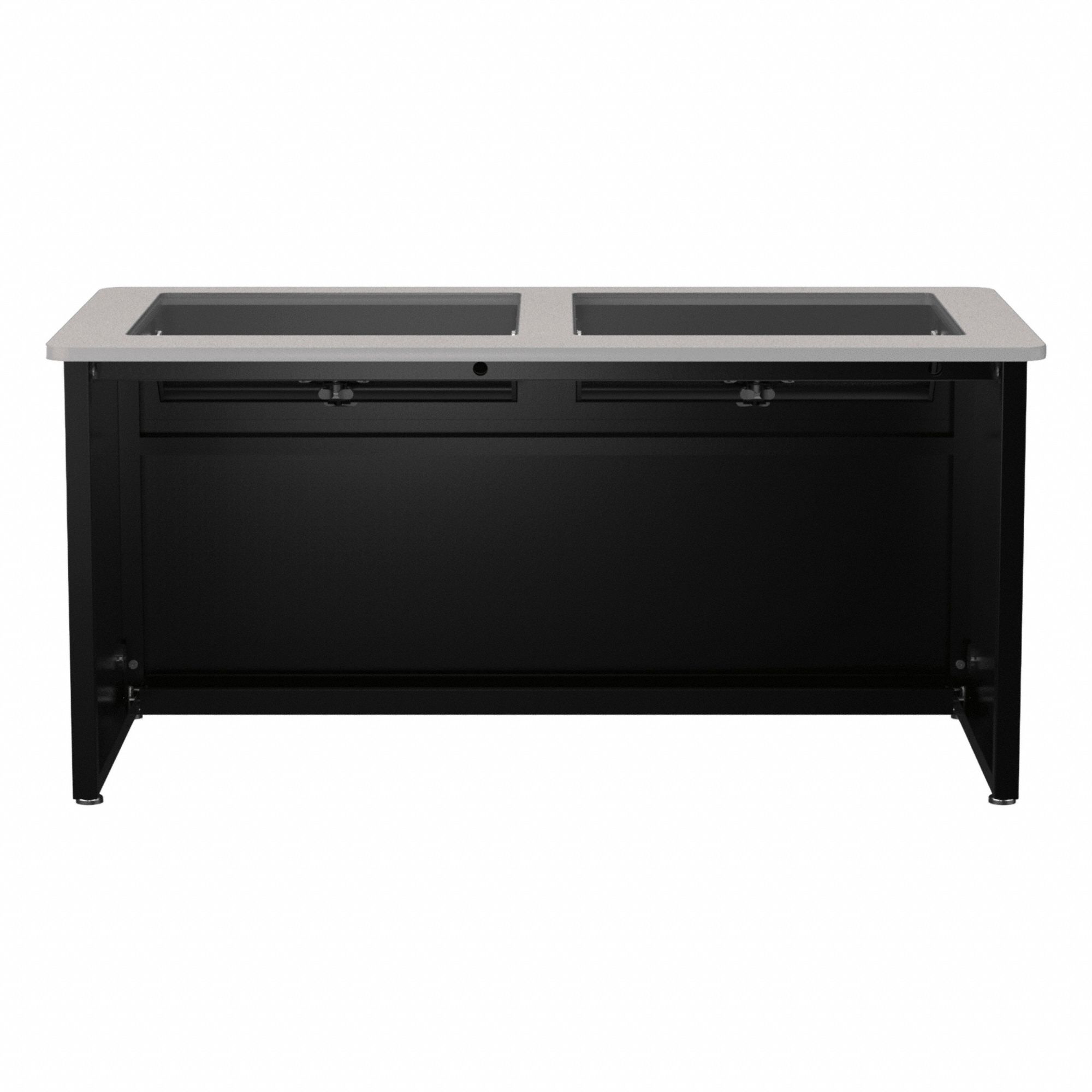 Computer Desk: Wood, Gray Matrix, 0 Drawers, 60 in Overall Wd, 31 in Overall Ht