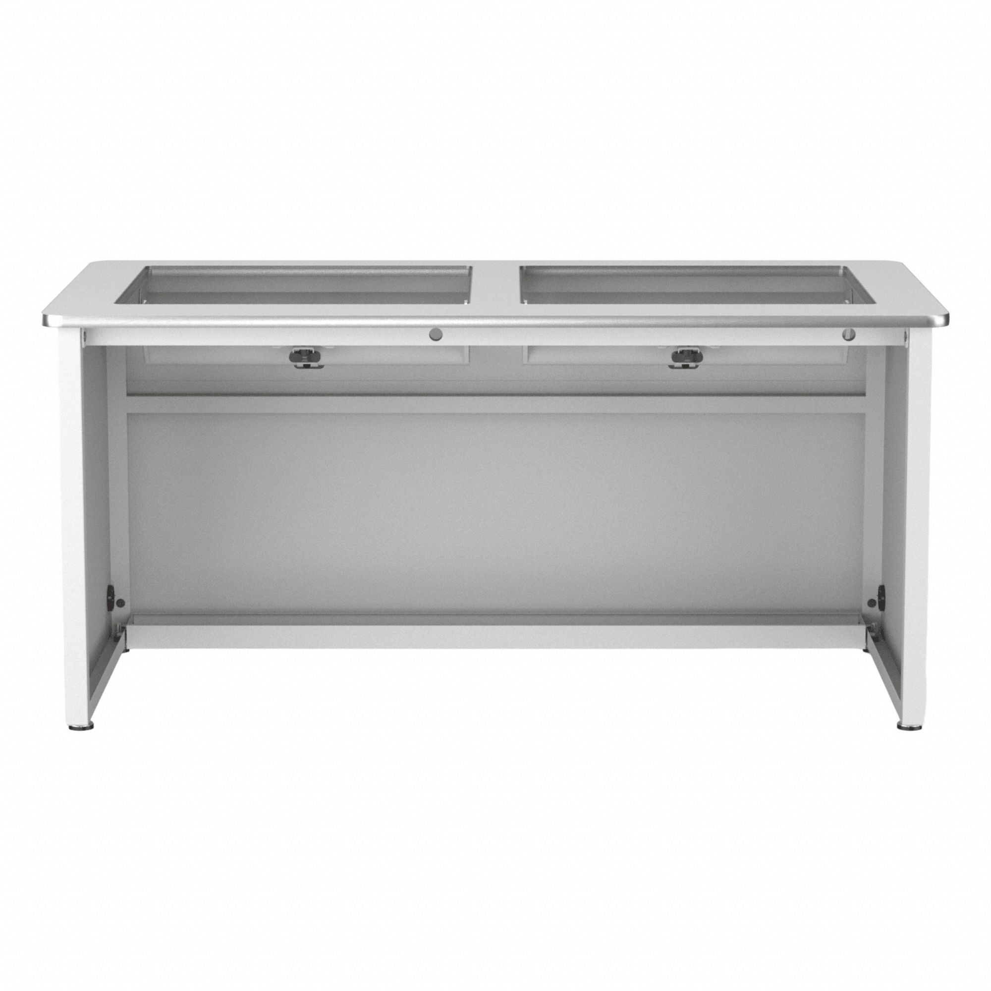 Computer Desk: Wood, White, 0 Drawers, 60 in Overall Wd, 31 in Overall Ht, White Frame