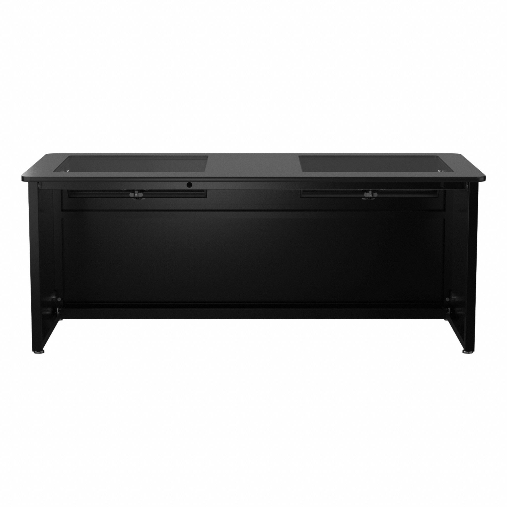 Computer Desk: Wood, Black Matrix, 0 Drawers, 72 in Overall Wd, 31 in Overall Ht