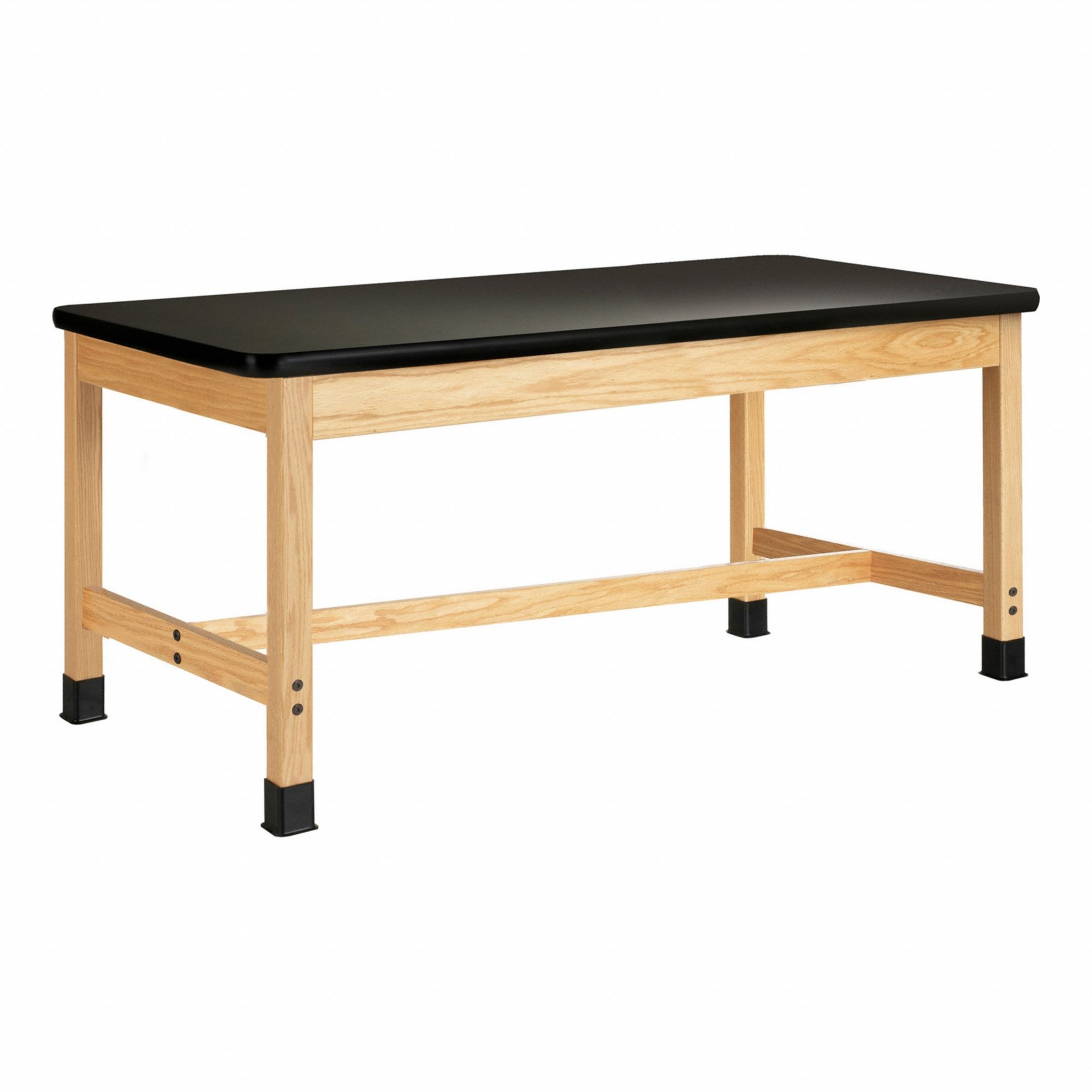 Plain Apron Table: 30 in Overall Wd, 42 in Overall Ht, 4 1/2 ft Overall Lg, Laminate, Black, Wood