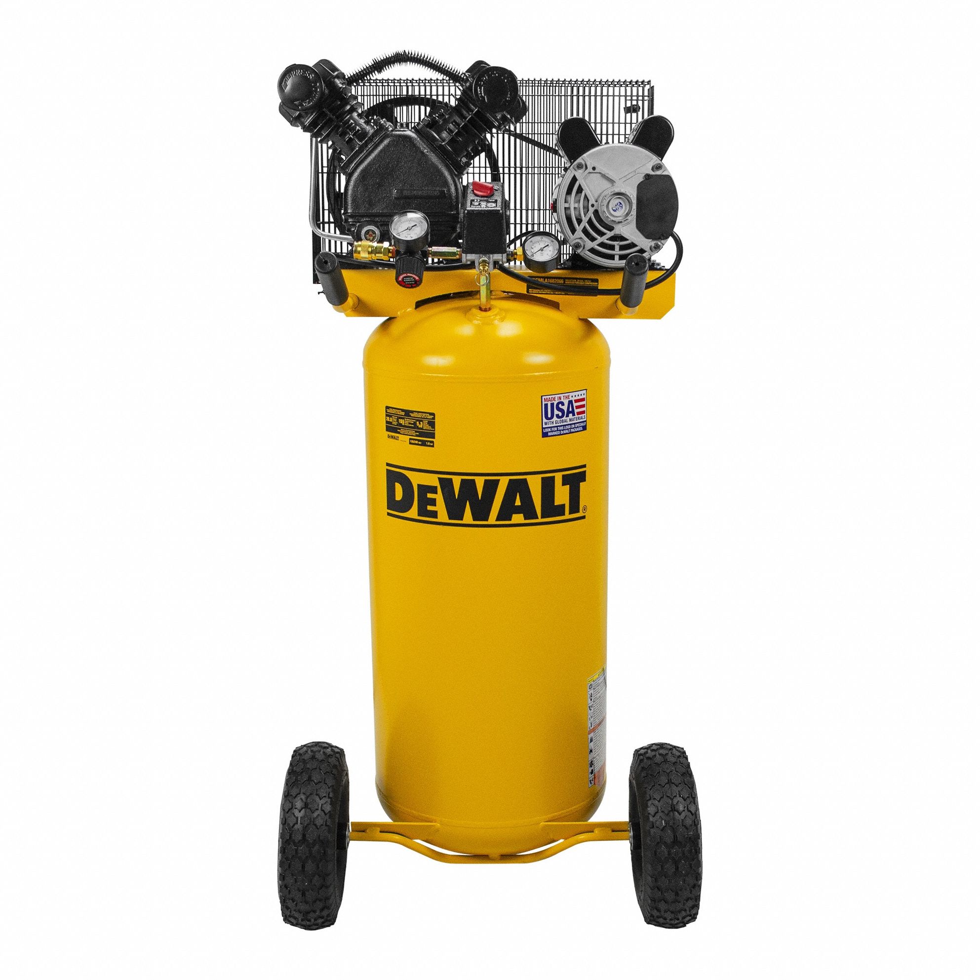 Portable Electric Air Compressor: Splash Lubricated, 20 gal, Vertical, 1.6 hp, 120/240V, 15A