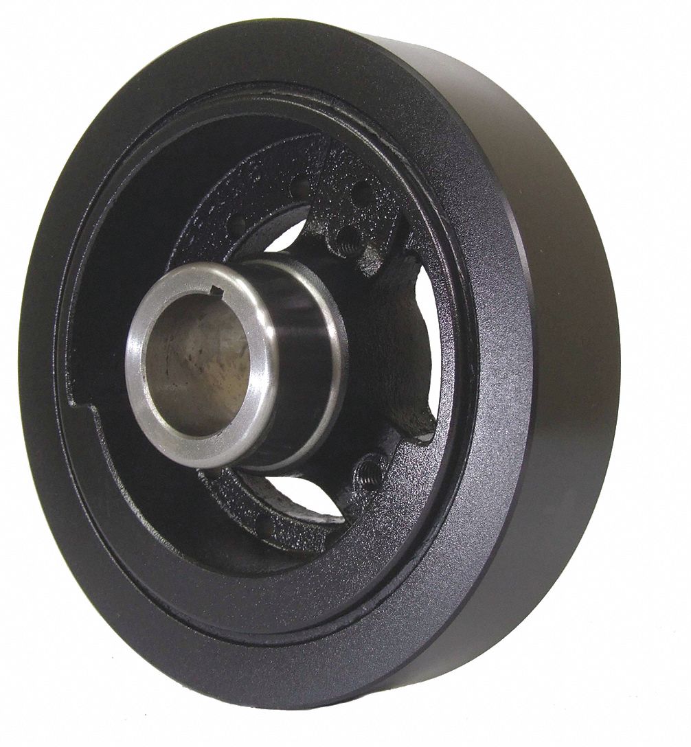 HARMONIC BALANCER, HUB WEIGHTED, 7.99 IN OUTSIDE DIA/1.60 IN BORE DIA/2.69 IN W, BLK, RUBBER/IRON