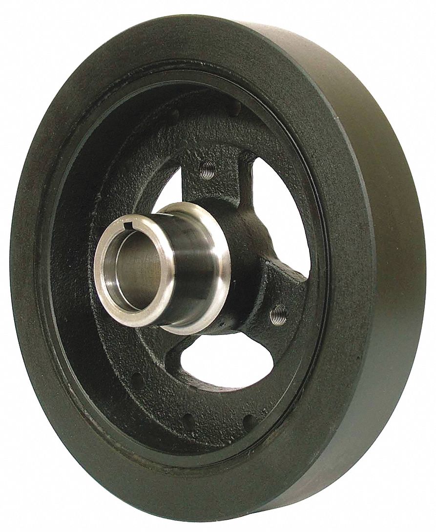 HARMONIC BALANCER, NEUTRAL, 7.99 IN OUTSIDE DIA/1.25 IN BORE DIA/2.34 IN W, BLK, RUBBER/IRON