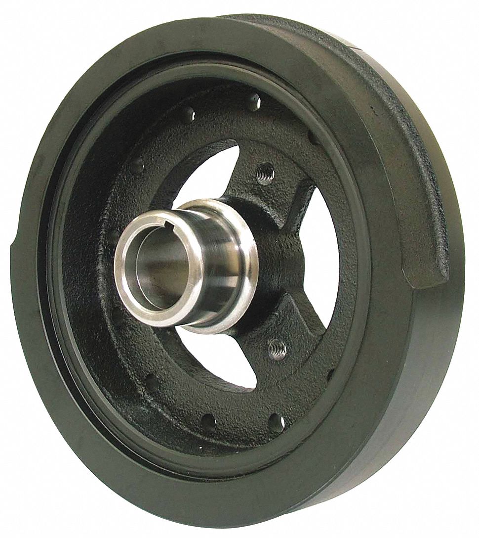 HARMONIC BALANCER, RING WEIGHTED, 7.99 IN OUTSIDE DIA/1.25 IN BORE DIA/2.34 IN W, RUBBER/IRON