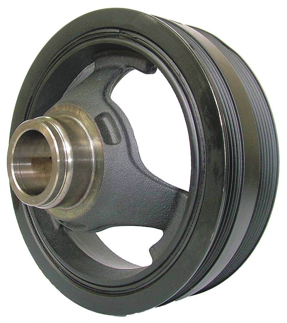 HARMONIC BALANCER, NEUTRAL, 7.70 IN OUTSIDE DIA/1.48 IN BORE DIA/4.37 IN W, BLK, RUBBER/IRON