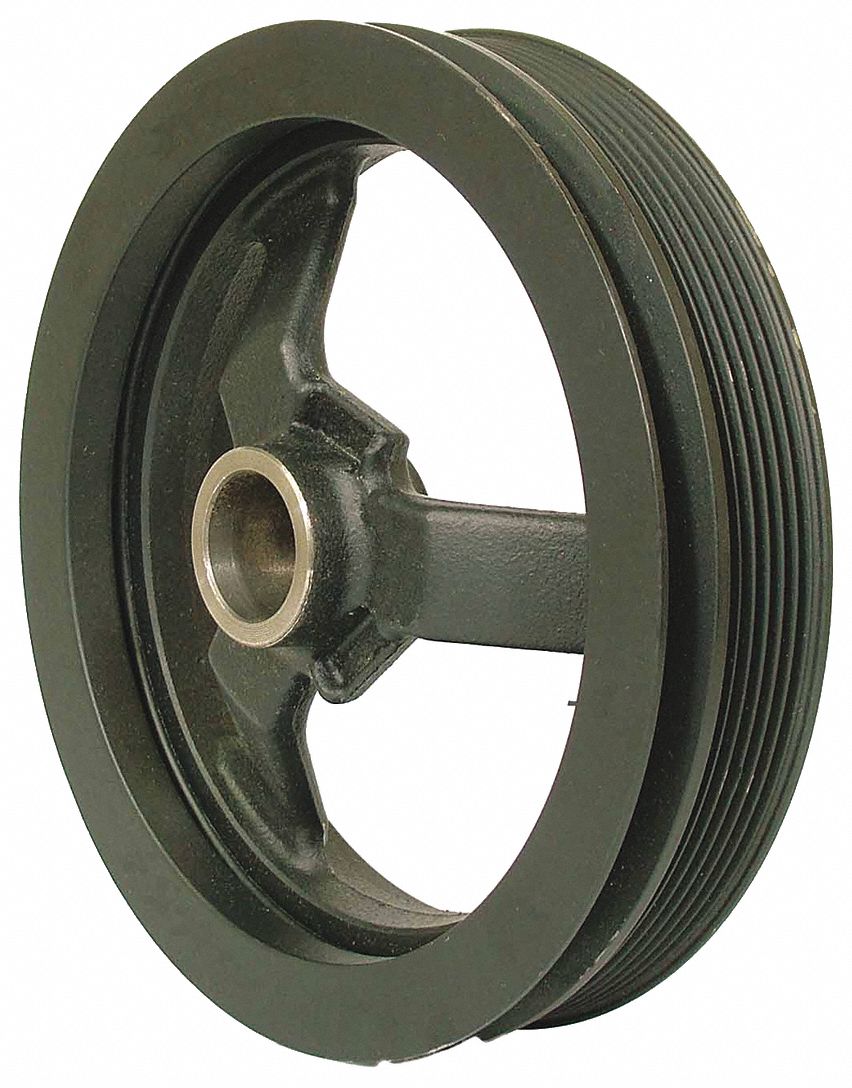 HARMONIC BALANCER, NEUTRAL, 7.78 IN OUTSIDE DIA/1.11 IN BORE DIA/2.15 IN W, BLK, RUBBER/IRON