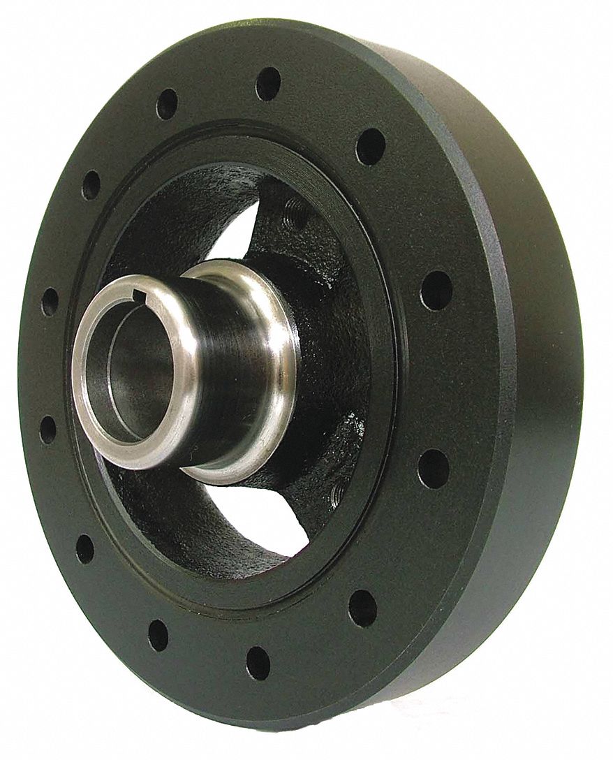 HARMONIC BALANCER, NEUTRAL, 6.75 IN OUTSIDE DIA/1.25 IN BORE DIA/2.34 IN W, BLK, RUBBER/IRON