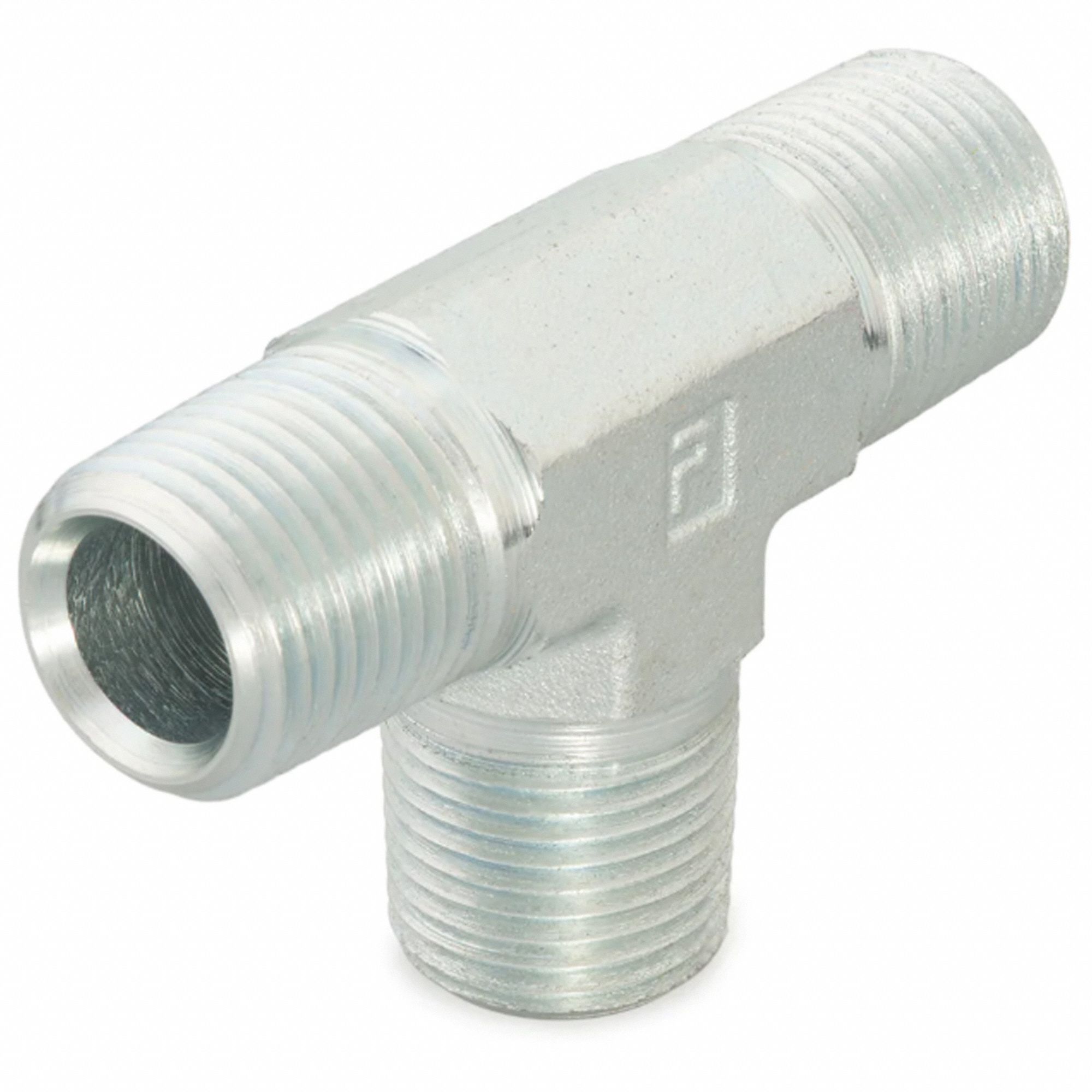 PIPE FITTING AND PORT ADAPTER, STEEL, TOUGHSHIELD PLUS PLATING FINISH, TEE, 2.18 IN L, 7,500 PSI