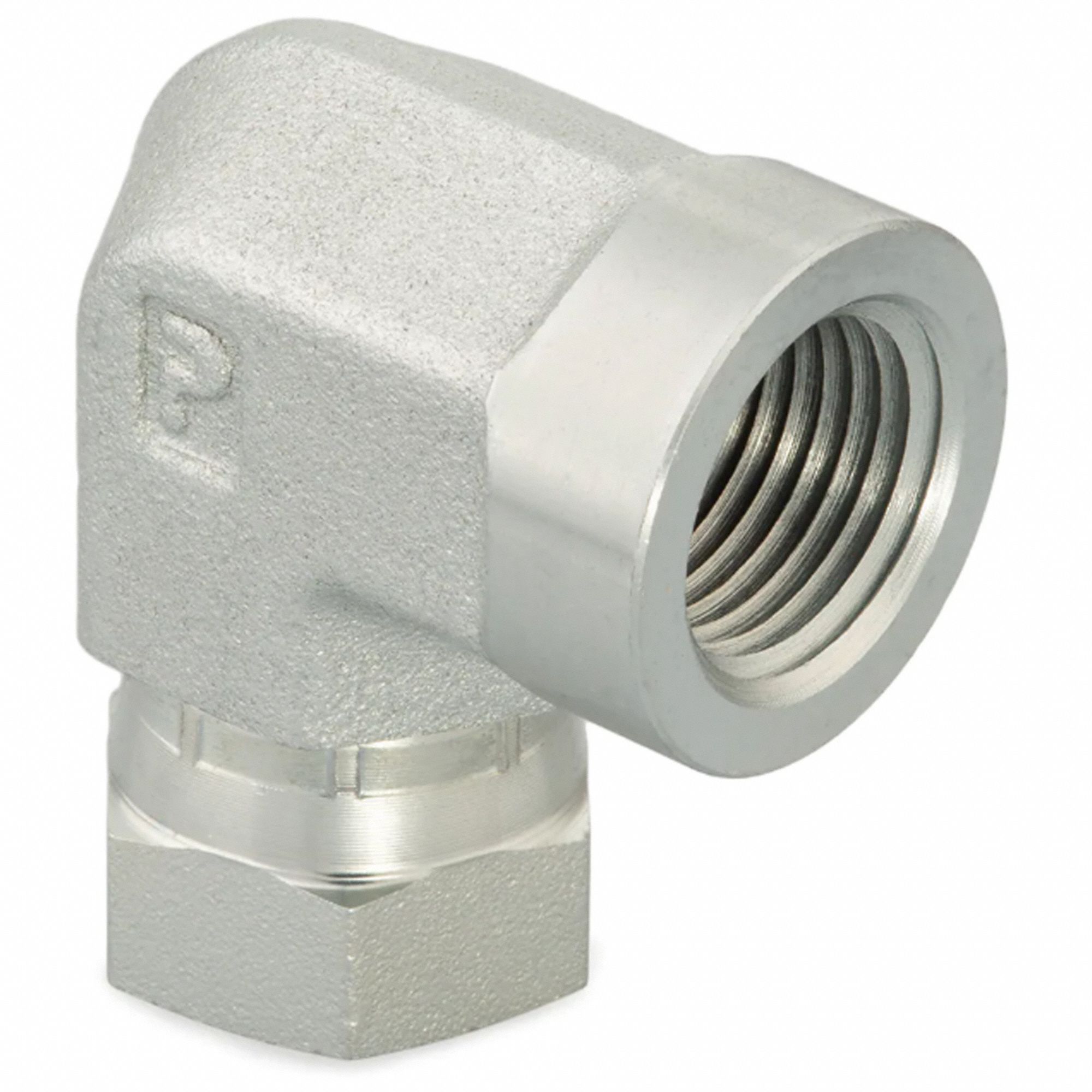 HYDRAULIC HOSE ADAPTER, FEMALE PIPE, 90 DEG ELBOW, NPT/NPTF-NPSM SWIVEL, ¼-18