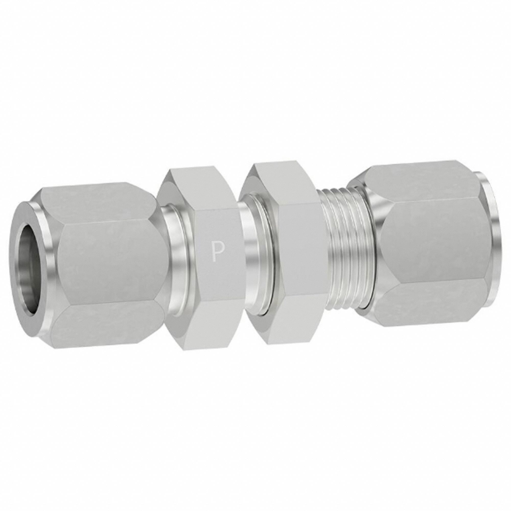 24 °  FLARELESS FITTING, STEEL, TOUGHSHIELD PLUS, STRAIGHT, 6,000 PSI, ¼ IN SIDE A OD/¼ IN SIDE B OD, 11/16 IN HEX